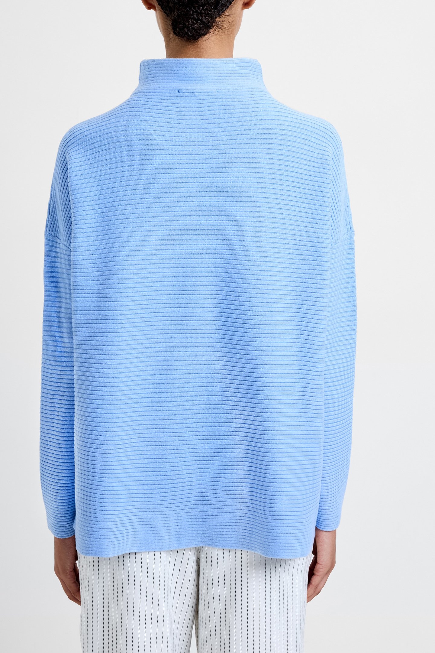 BABYSOFT RIBBED MOCK NECK JUMPER DUSTED BLUE 2