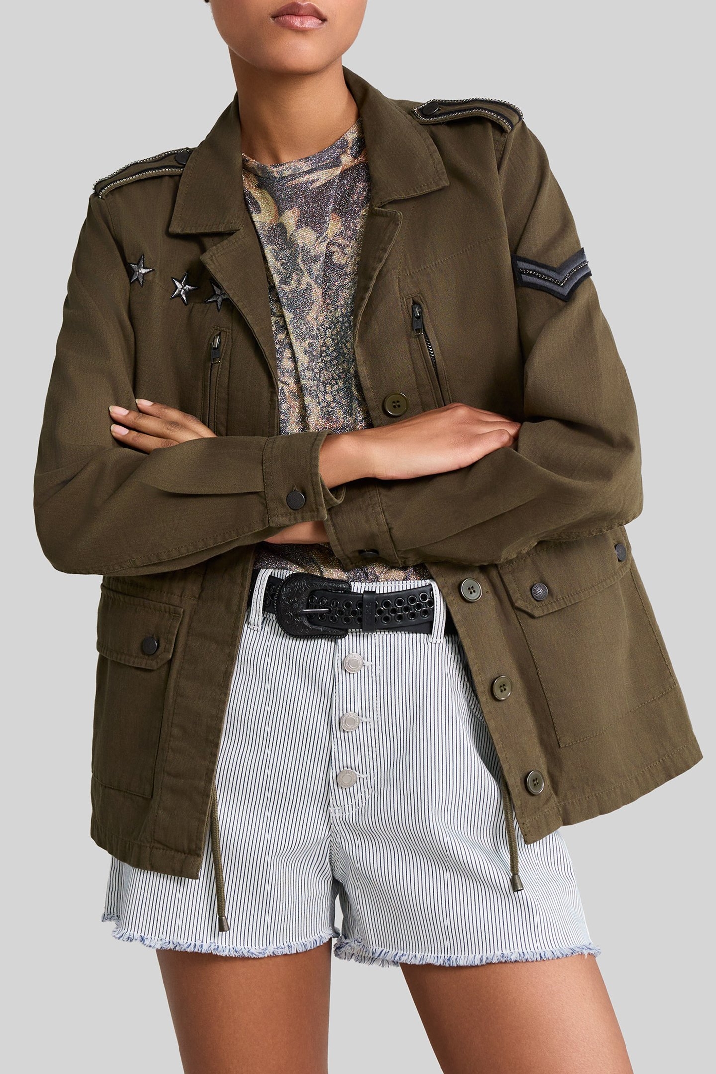 WAKAME SAFARI JACKET WITH STAR BADGES WAKAME 4