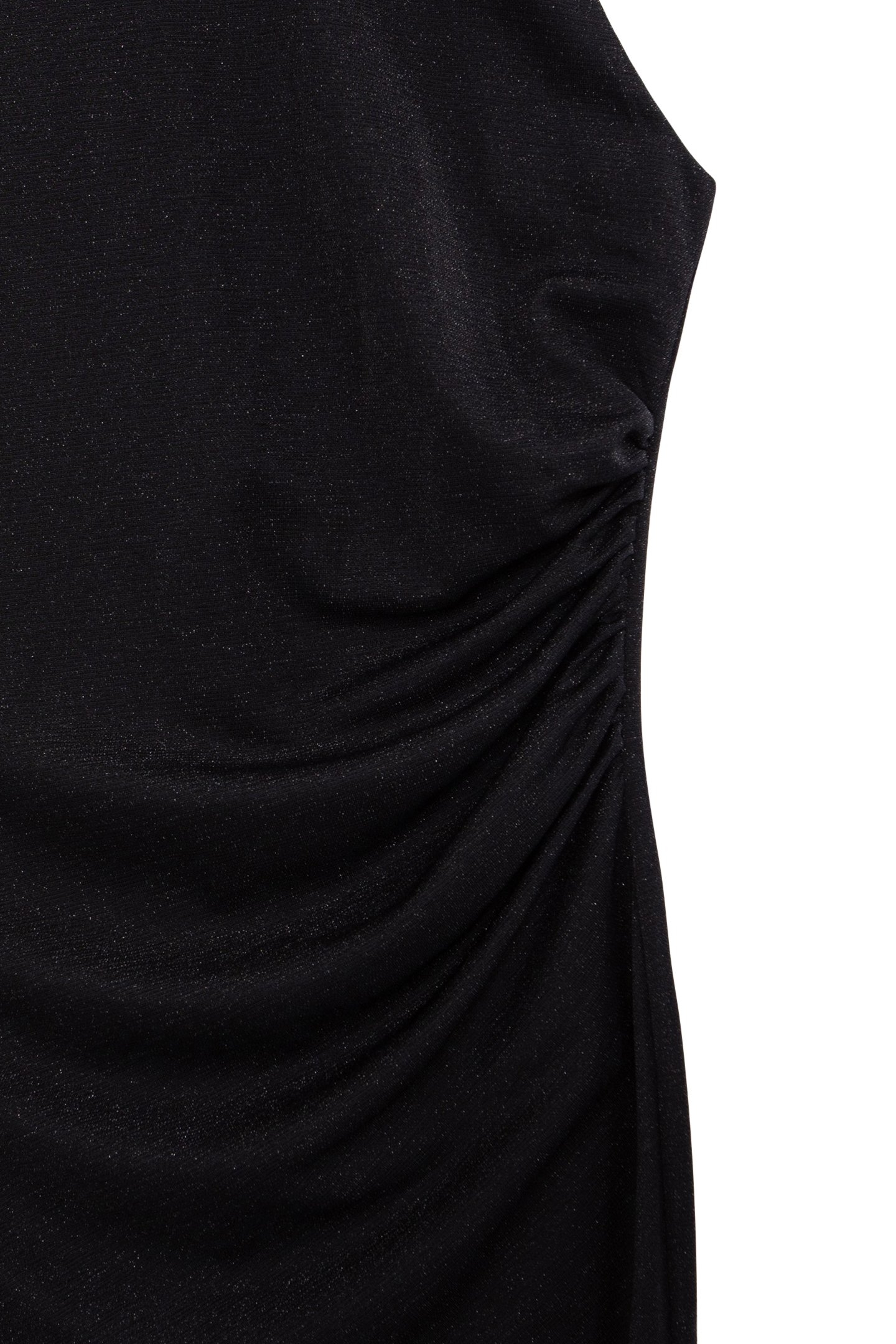 BLACK LUREX MESH DRESS WITH AMERICAN NECKLINE BLACK 7