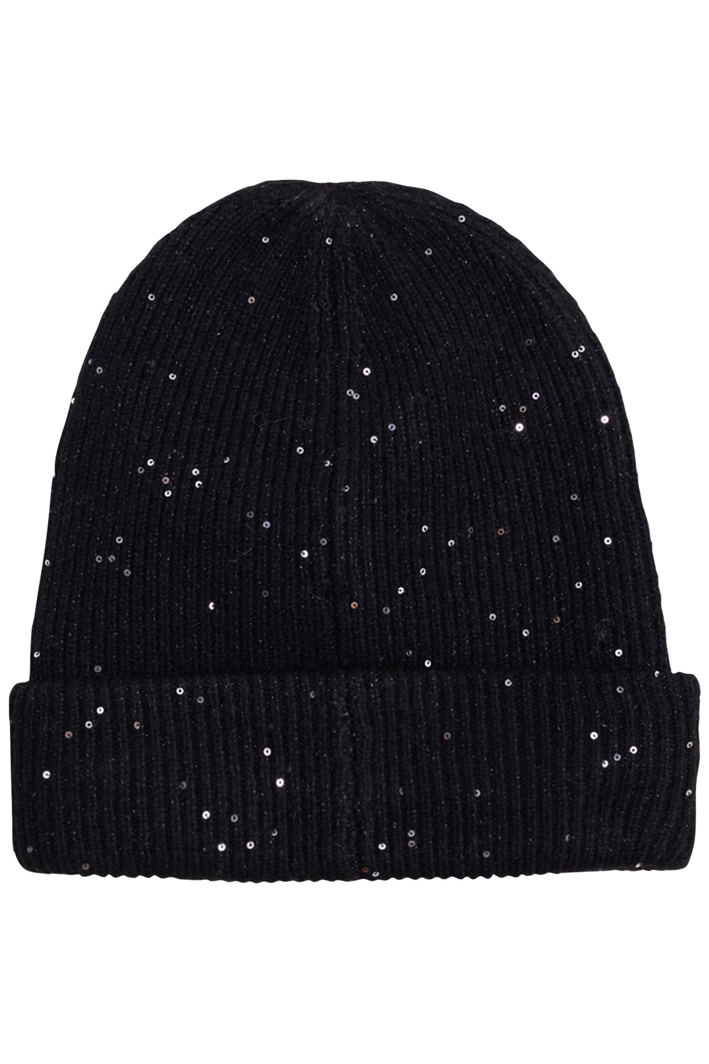 GIRL'S BLACK SEQUINED KNIT HAT 2
