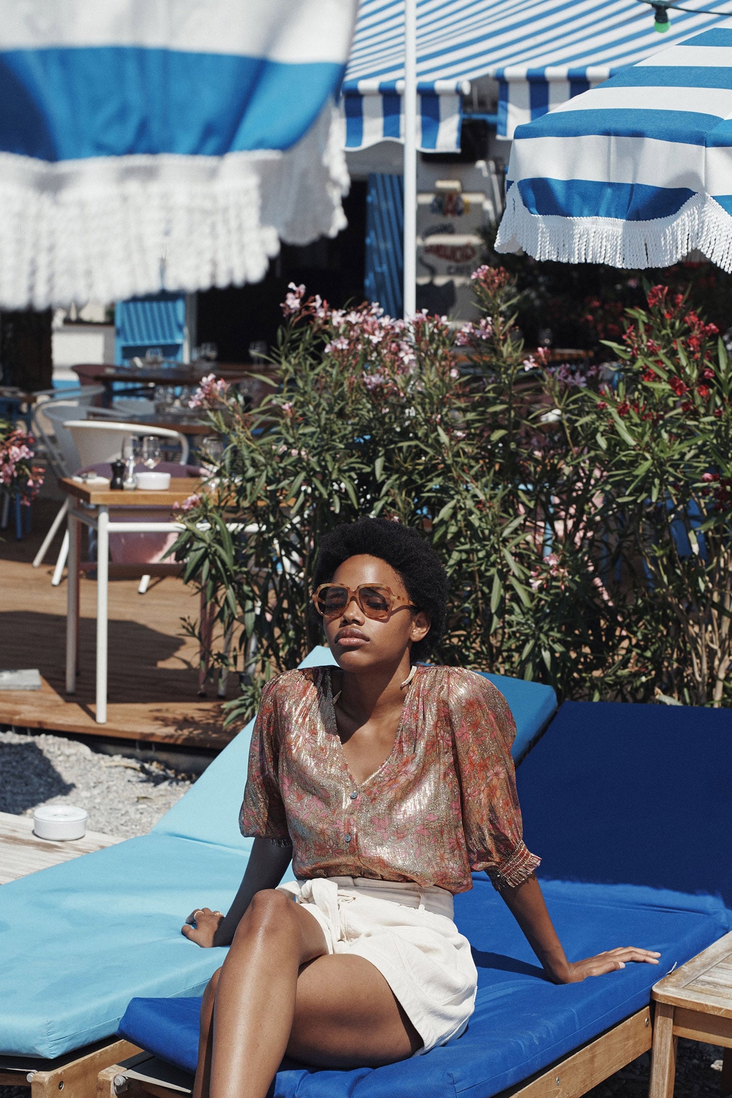 BLOUSE LORISSE KHAKI MULTI FLOWERS 3