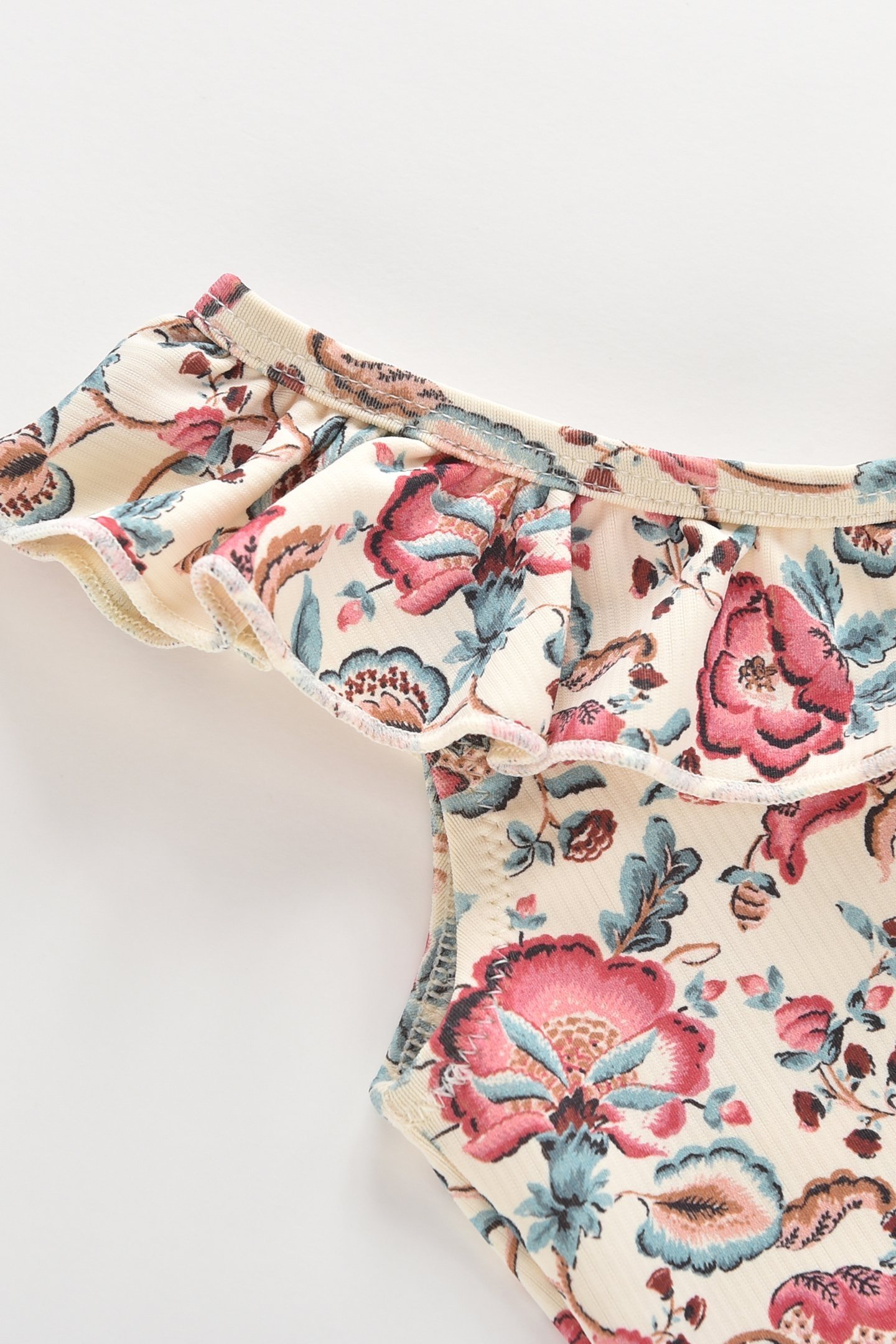 BATHING SUIT AUDREY CREAM INDIAN FLOWERS 5