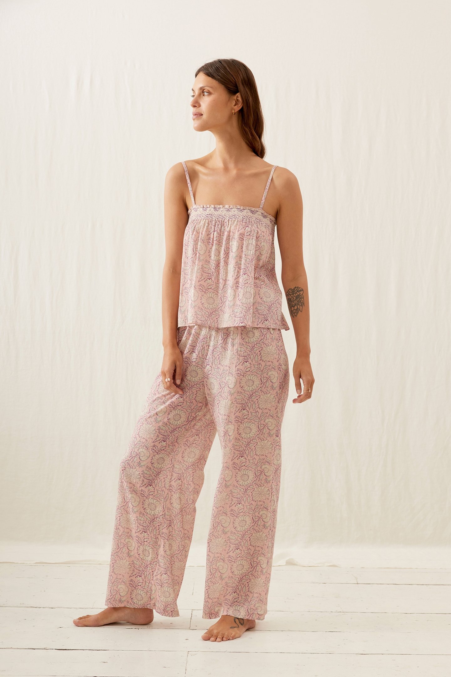 PAJAMAS SET MINALON PINK DAISY GARDEN 1