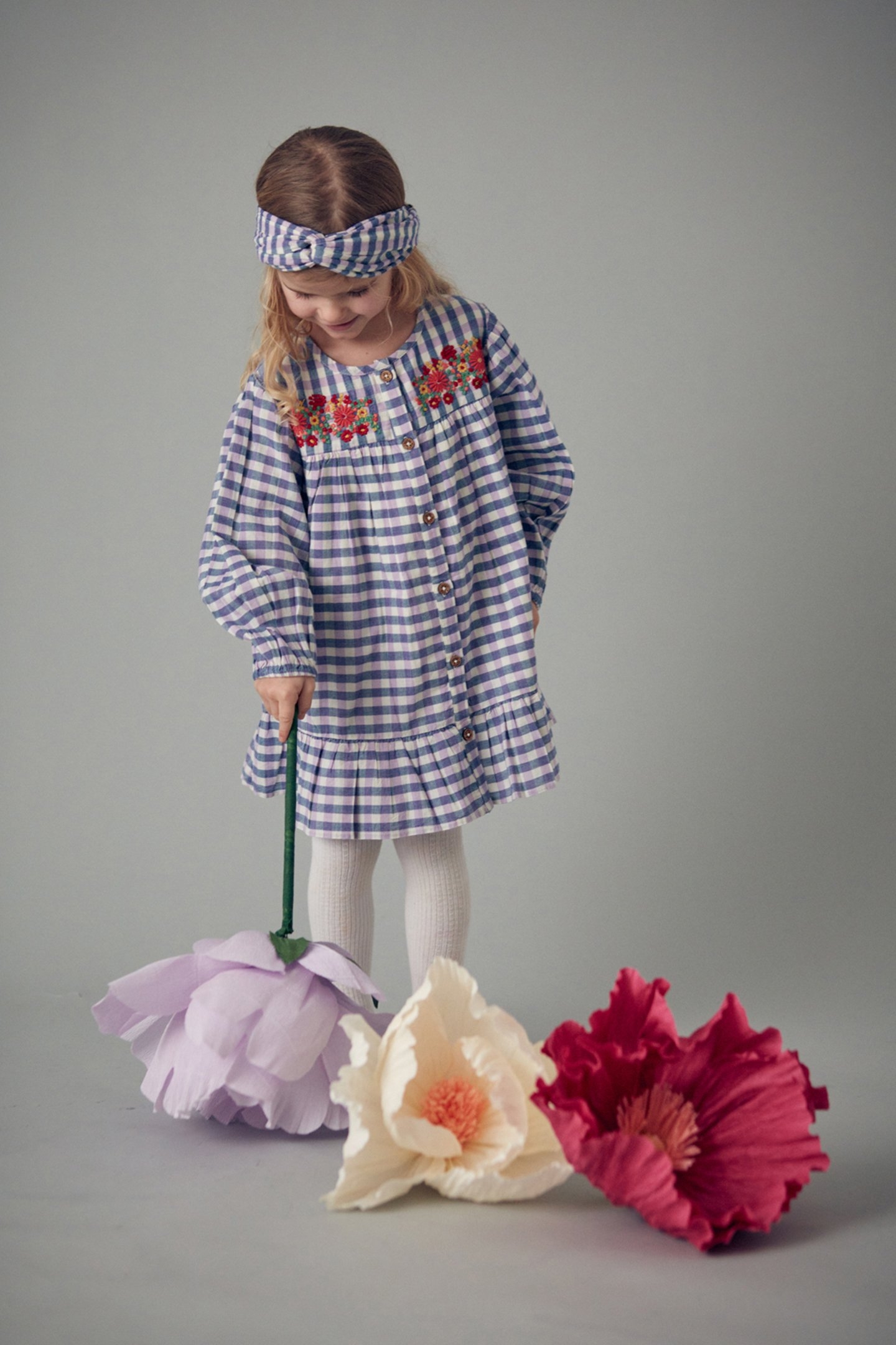 DRESS MASSILIA BLUE & PURPLE CHECKS 1