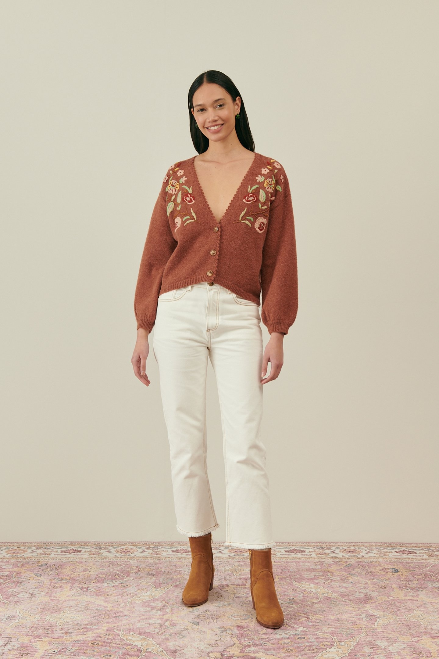 CARDIGAN LUNAMI CHESTNUT 1