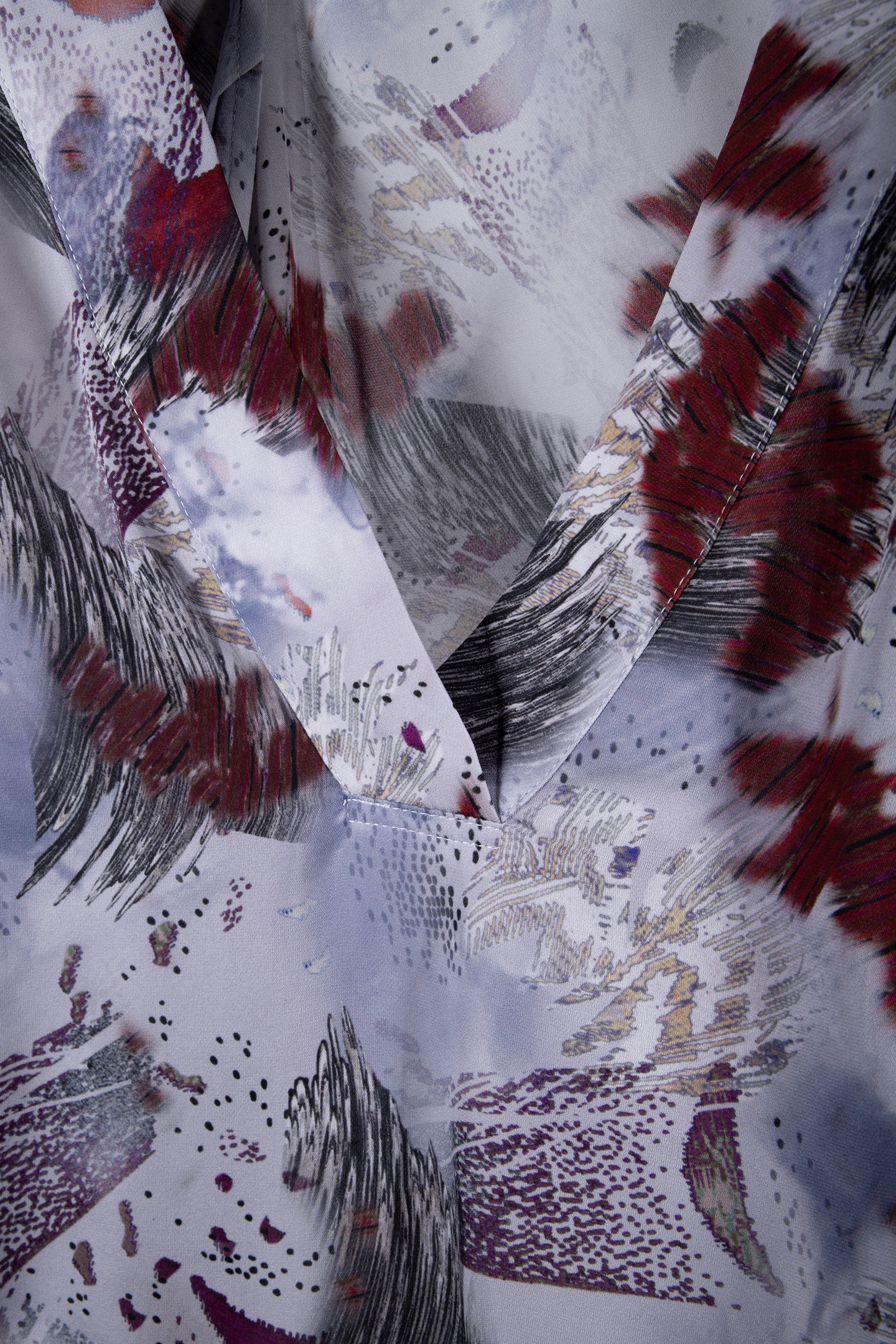 CHILALI TOP WHITE/BURGUNDY 5