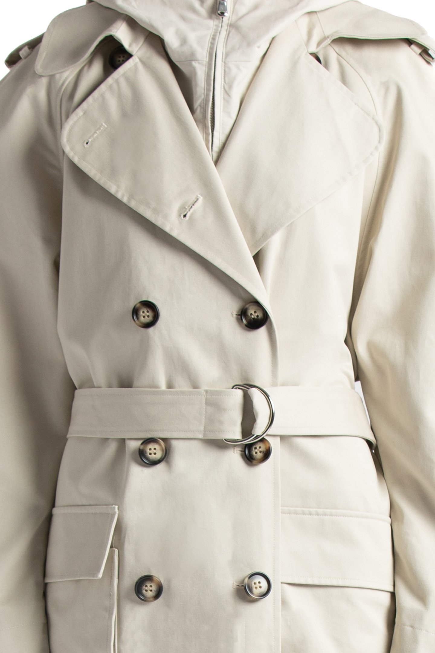 GABARDINE HOODED TRENCH BEIGE 4