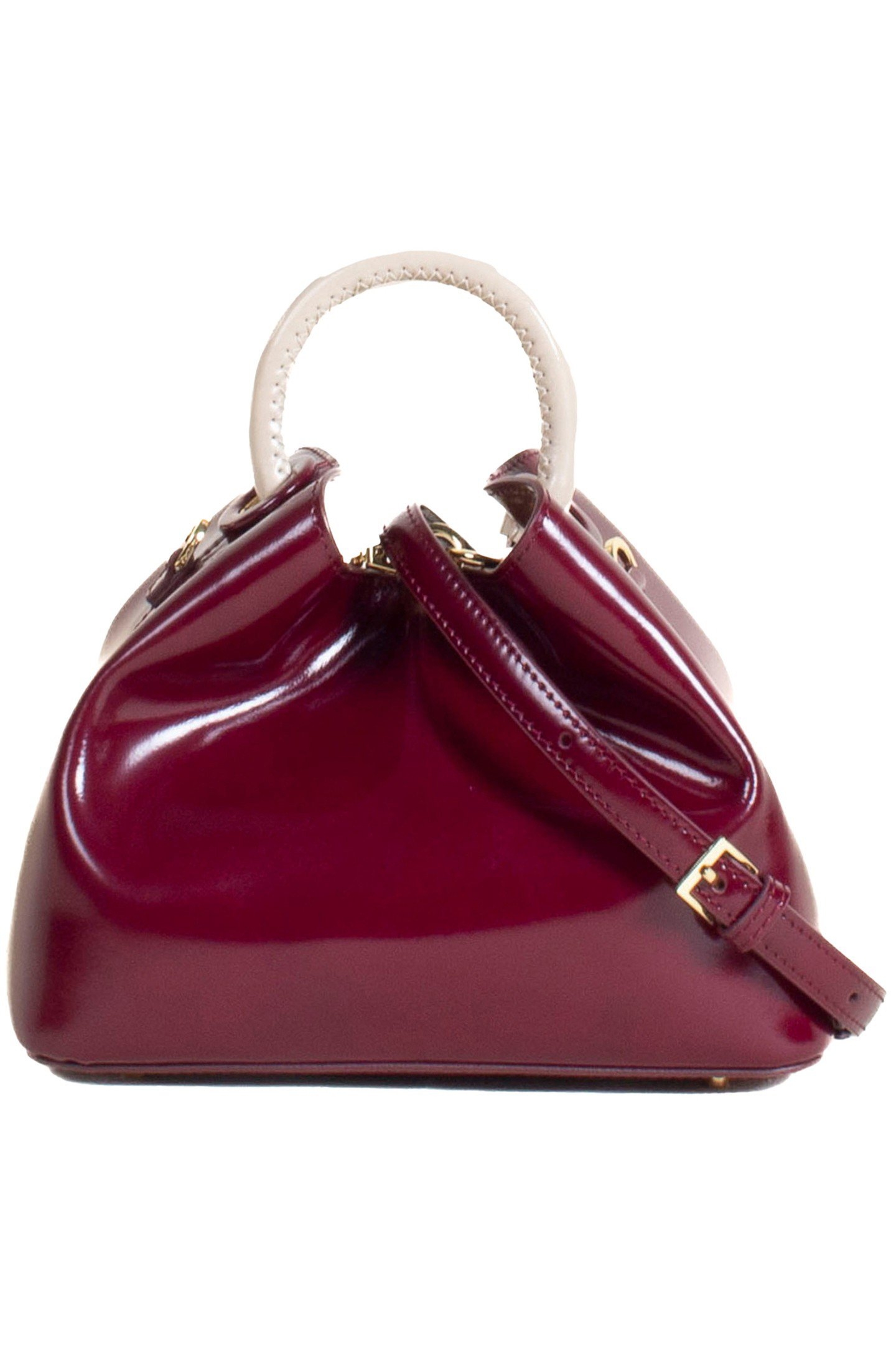 BAOZI MIRROR LEATHER BURGUNDY/MIRROR BEIGE 2