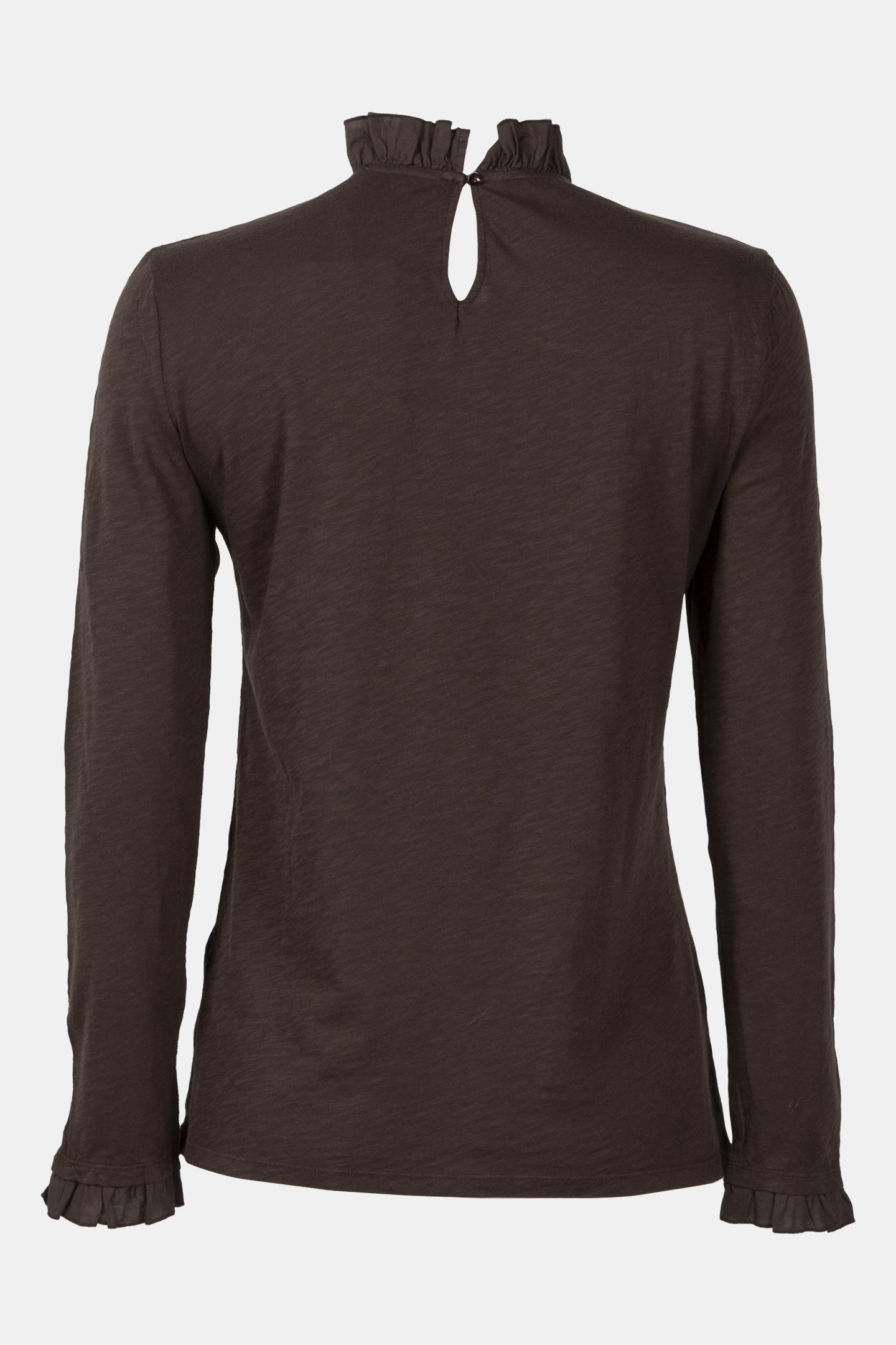 ORGANIC SLUB FRILL LONGSLEEVE ESPRESSO 5