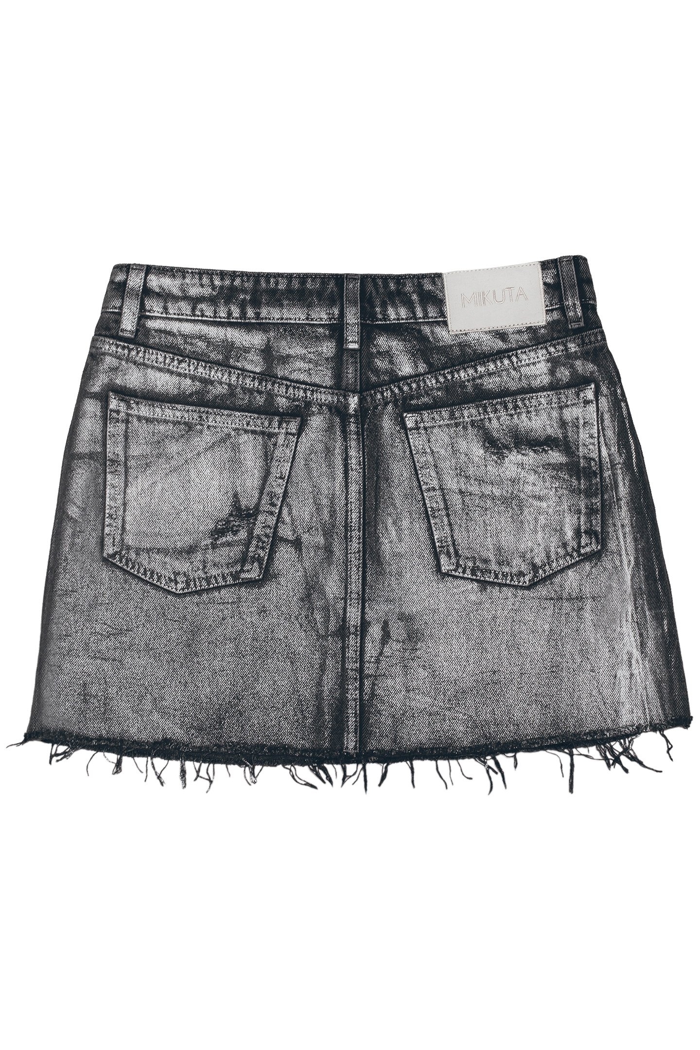 THE BLACK SHIMMER SLIT DENIM SKIRT 2