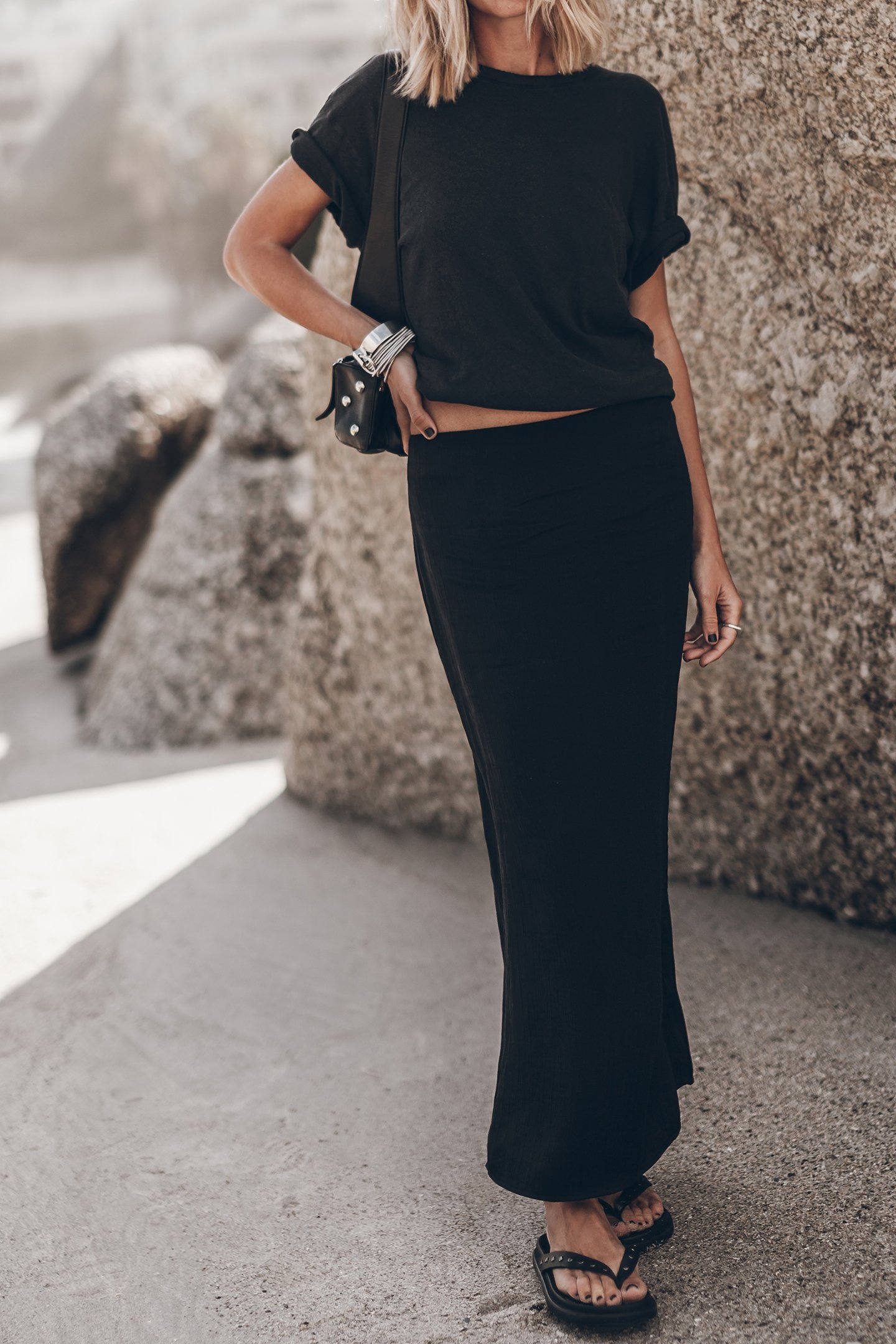 THE BLACK LONG LYOCELL SKIRT 1