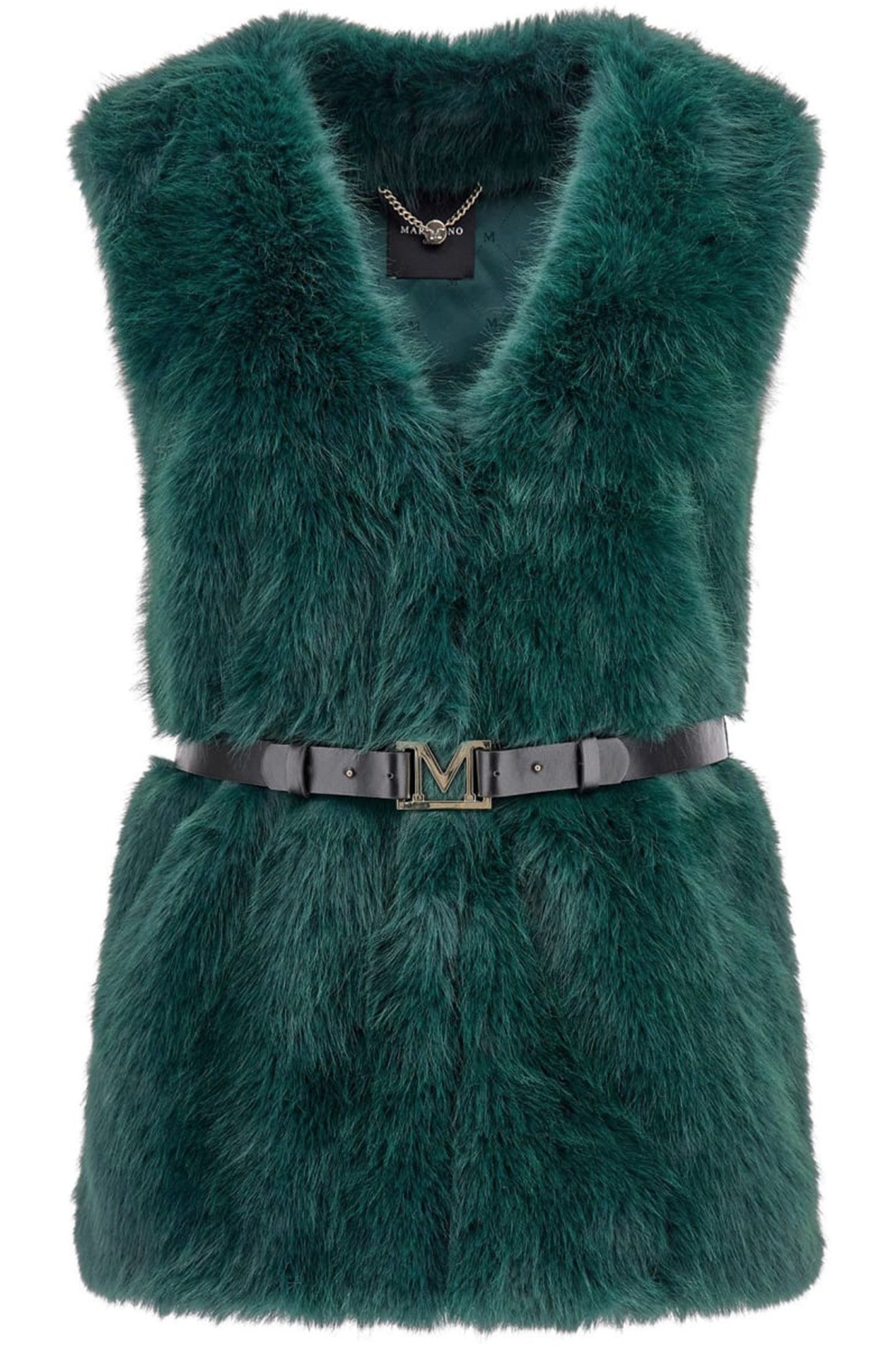 CHLOE FUR VEST FERN MOSS GREEN MULT 3