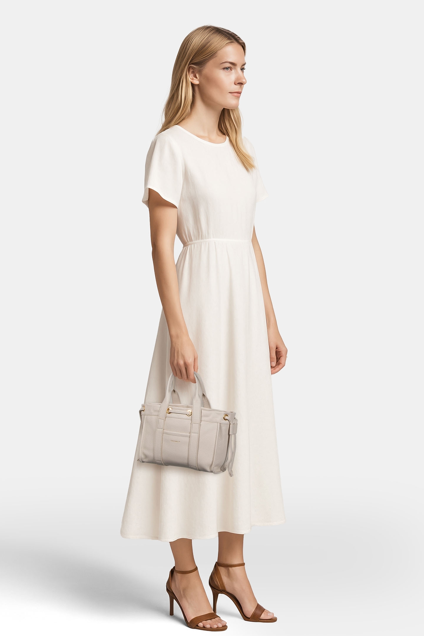 GRAINED LEATHER SMALL TOTE BAG 1