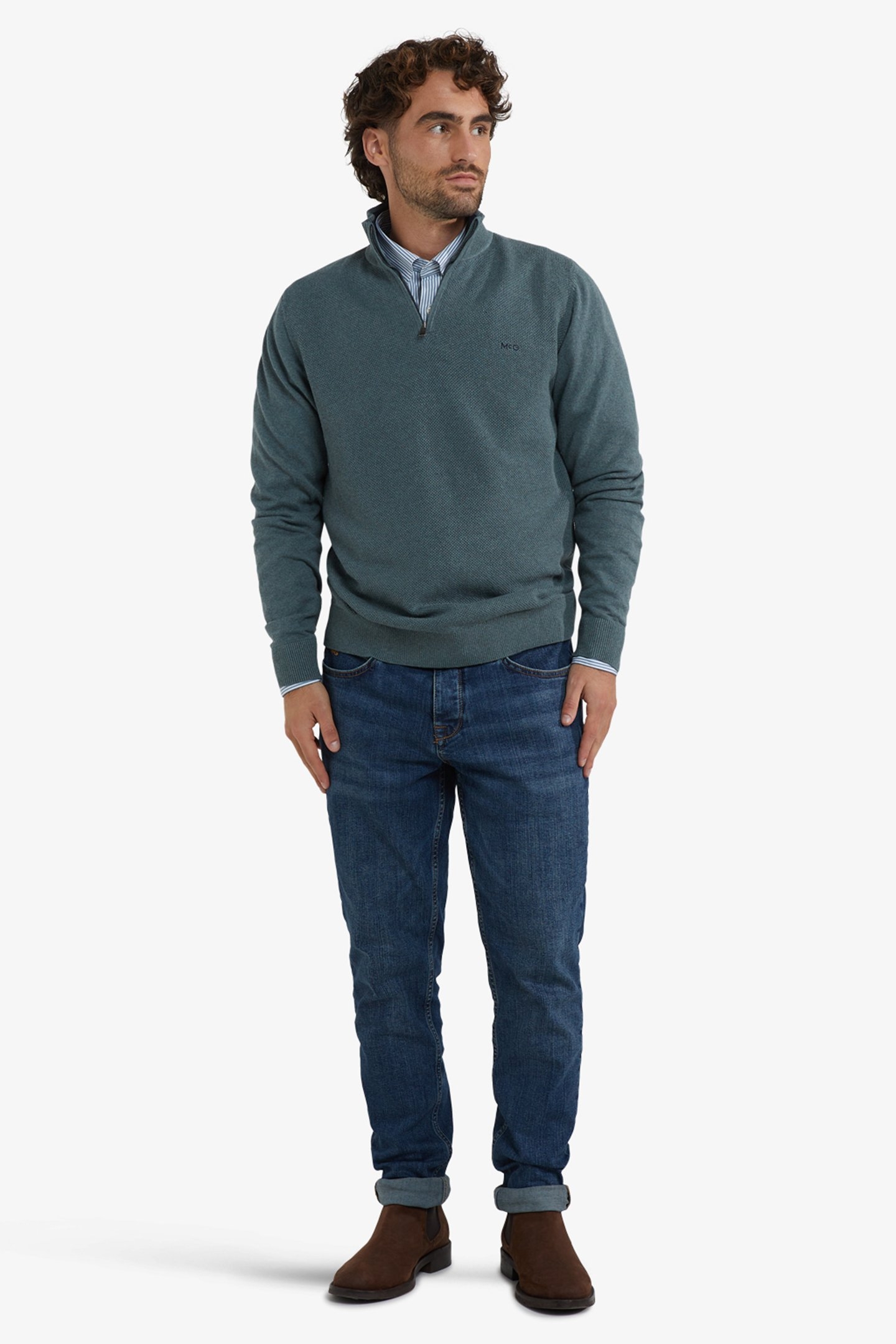 ZIP MOCK SWEATER WINTER SAGE 2