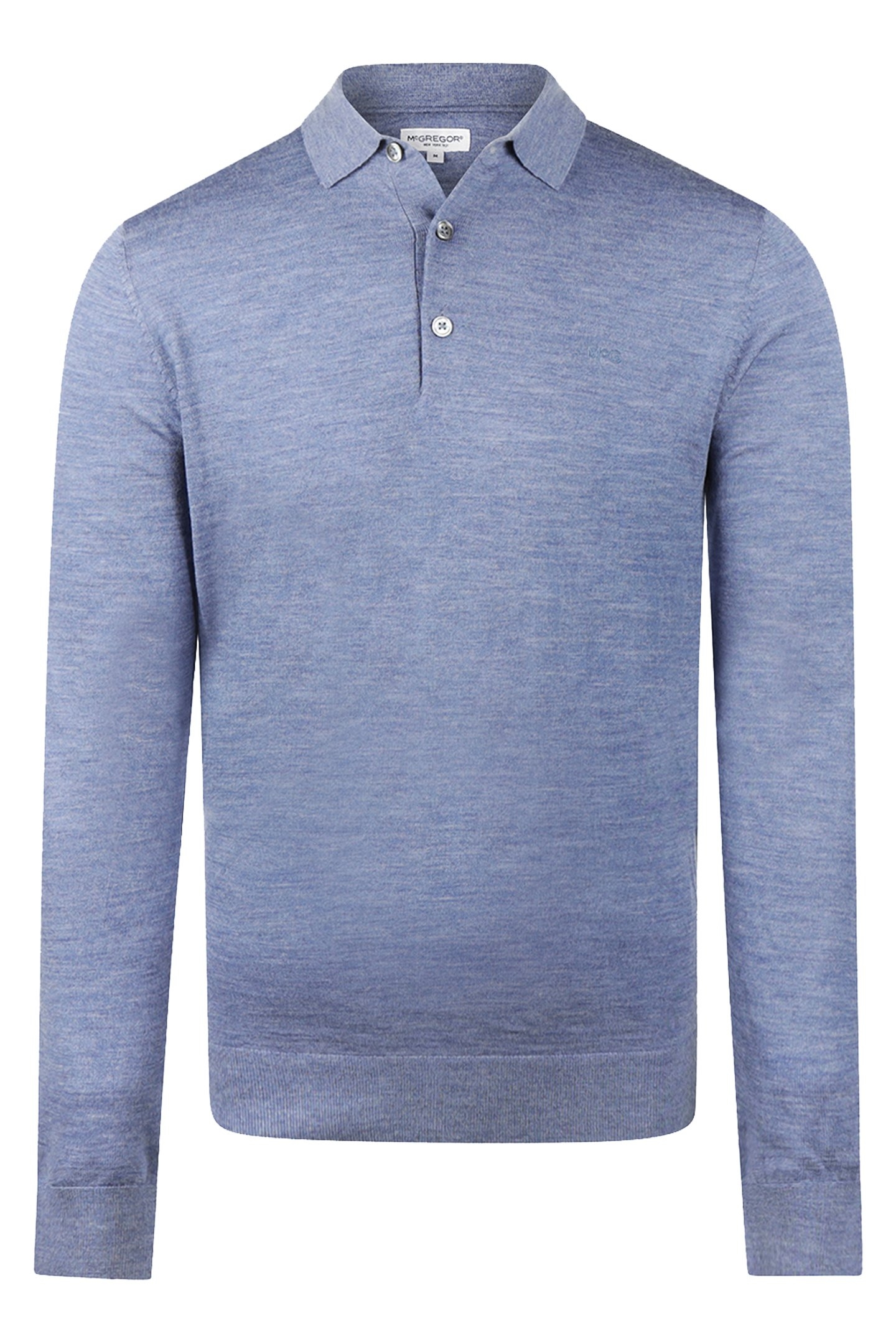 FINE MERINO POLO LONG SLEEVE VINTAGE BLUE 4