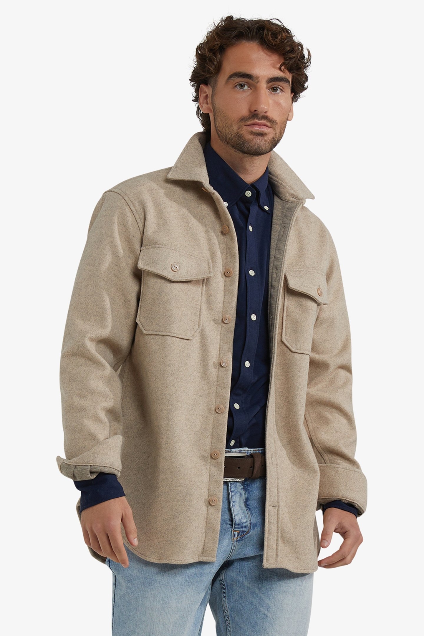 WOOL LOOK OVERSHIRT OFF WHITE 1