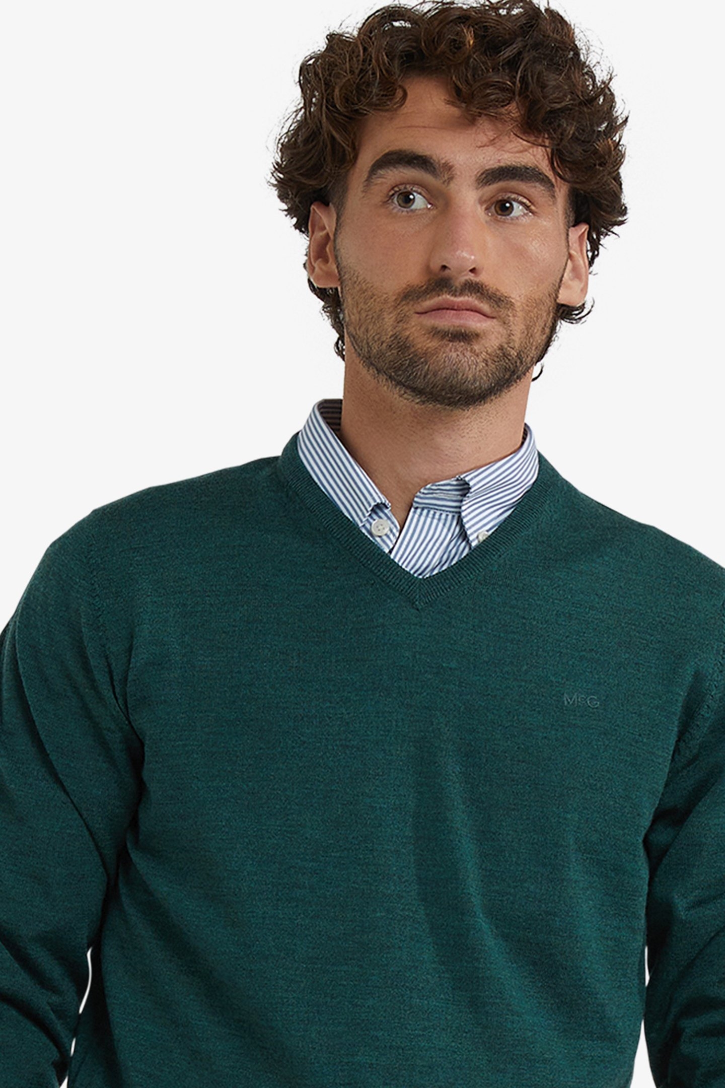 FINE MERINO V-NECK SWEATER WINTER SAGE 4