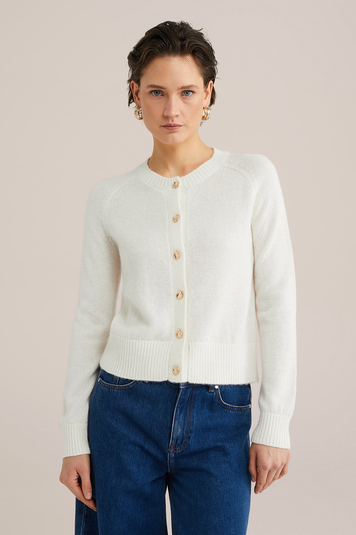 KNITTED CARDIGAN WHITE 1