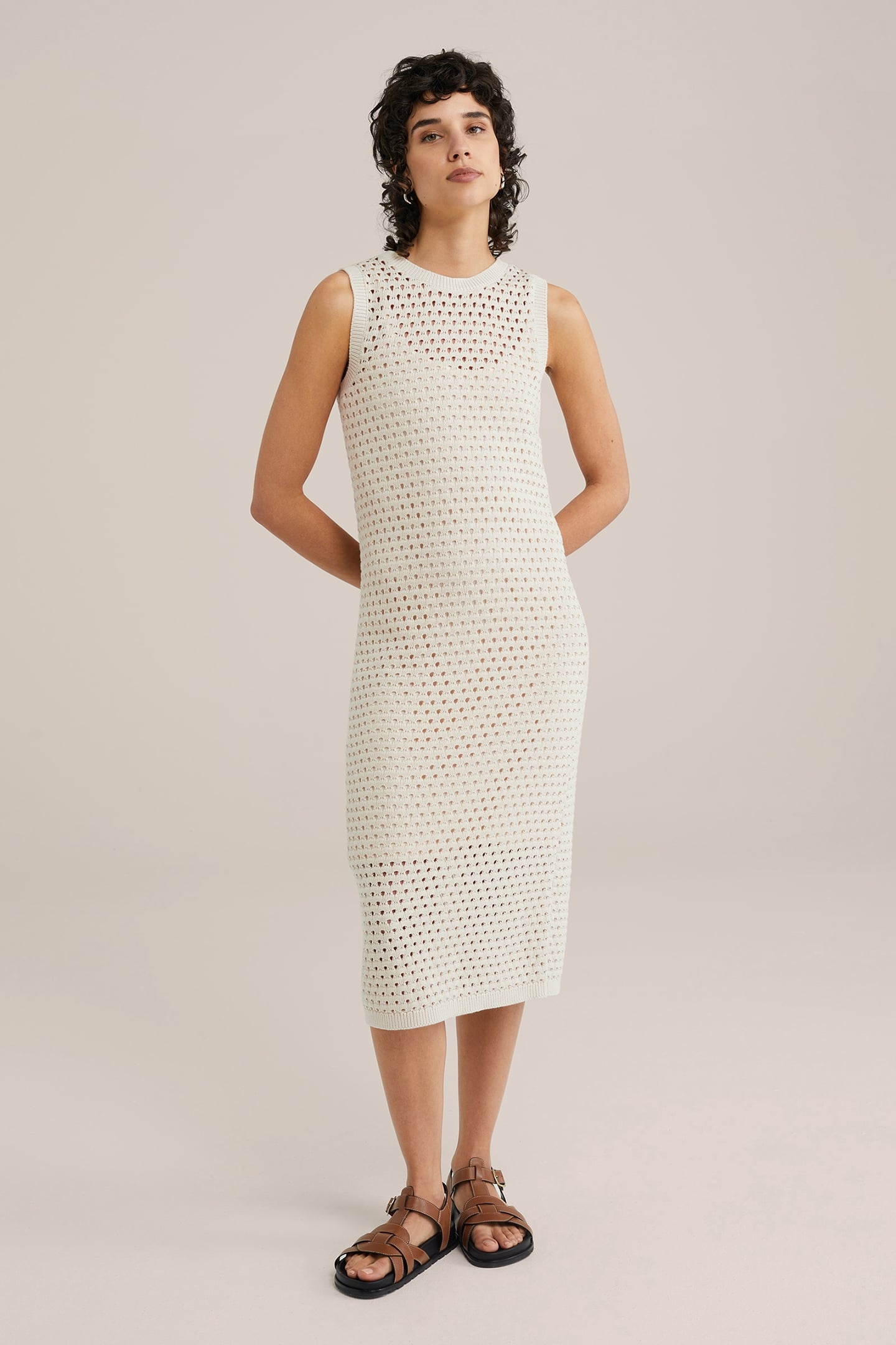 DRESS MID LENGTH BEIGE 2