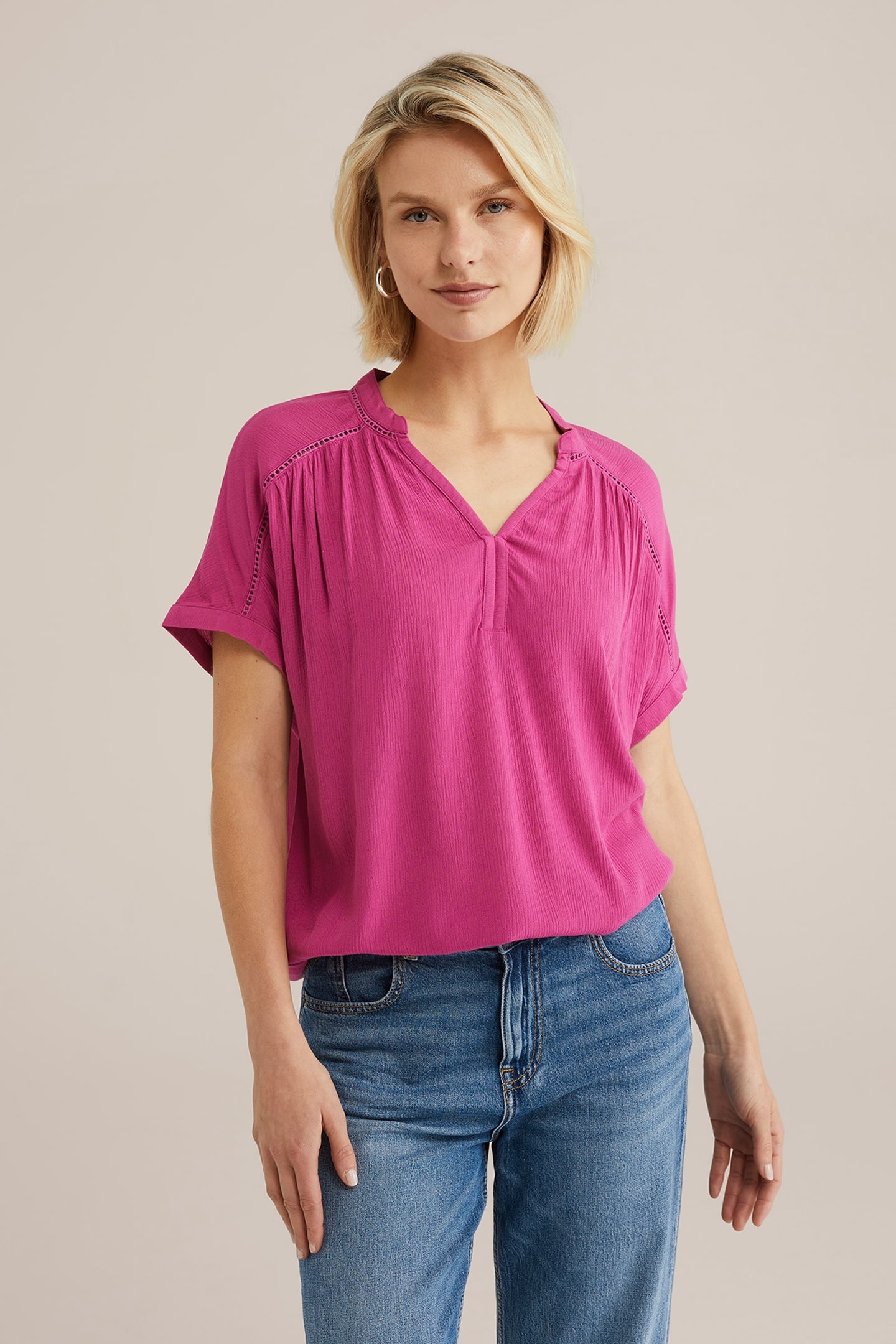 BLOUSE BRIGHT PINK 1