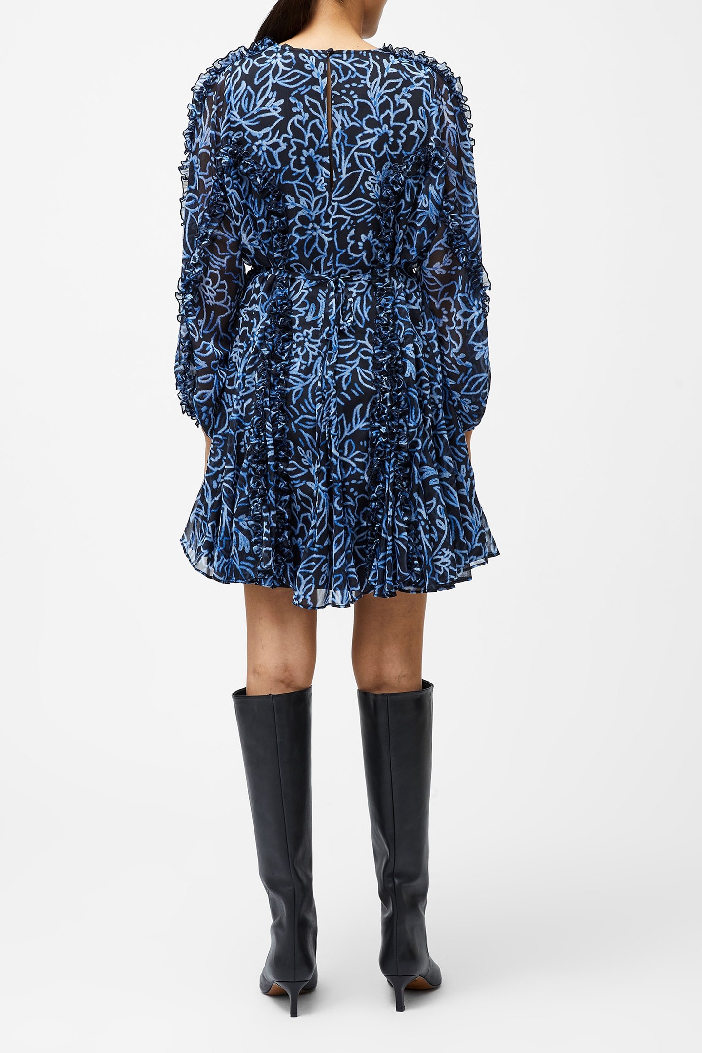 ANNA EMINA CHIFFON DRESS NAVY MULTI 2