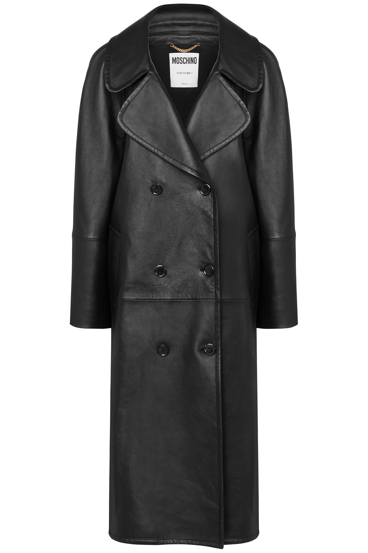 ASYMMETRICAL NAPPA LEATHER COAT BLACK 3