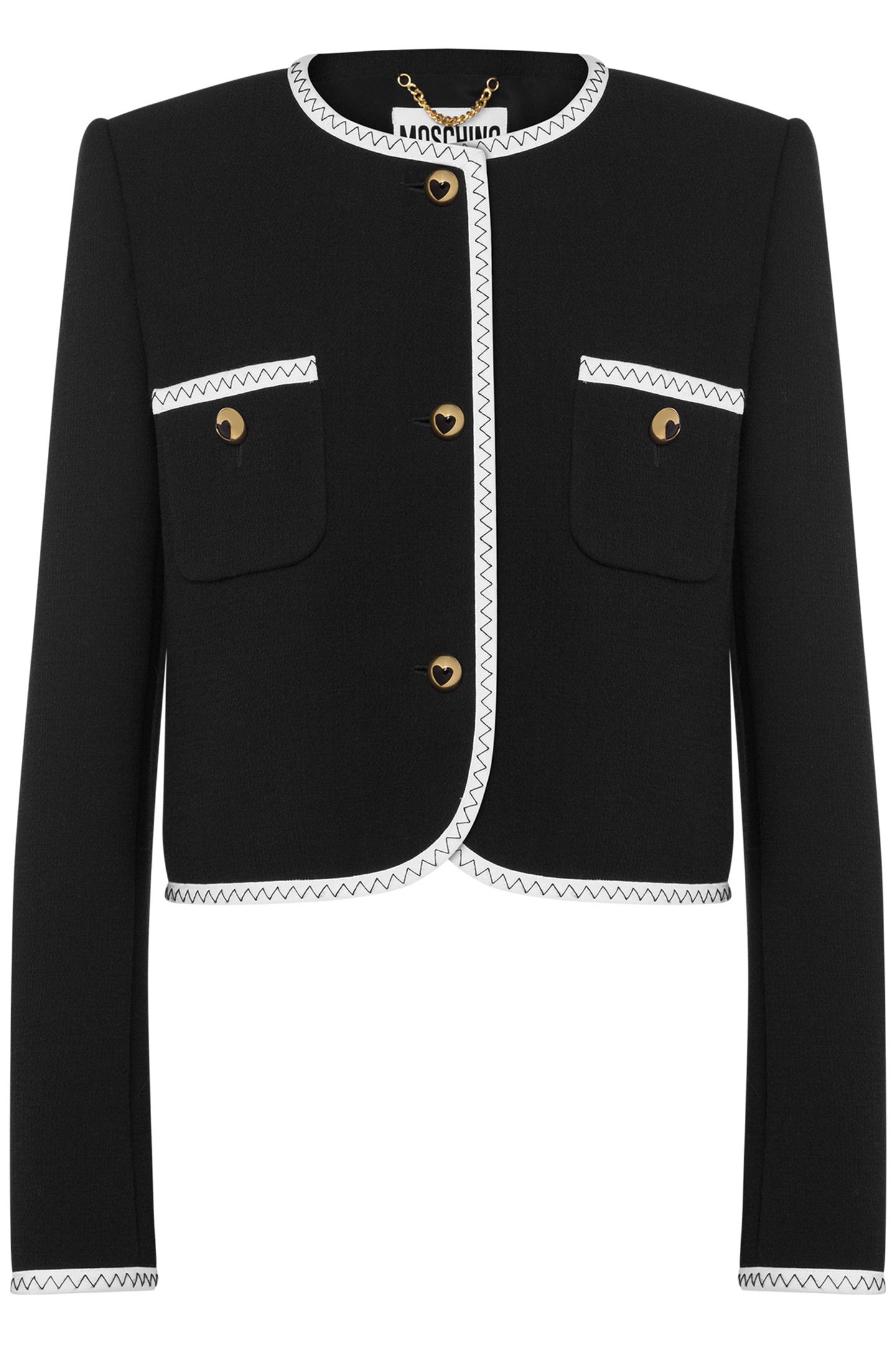 GOLD HEART BUTTONS JACKET BLACK 3