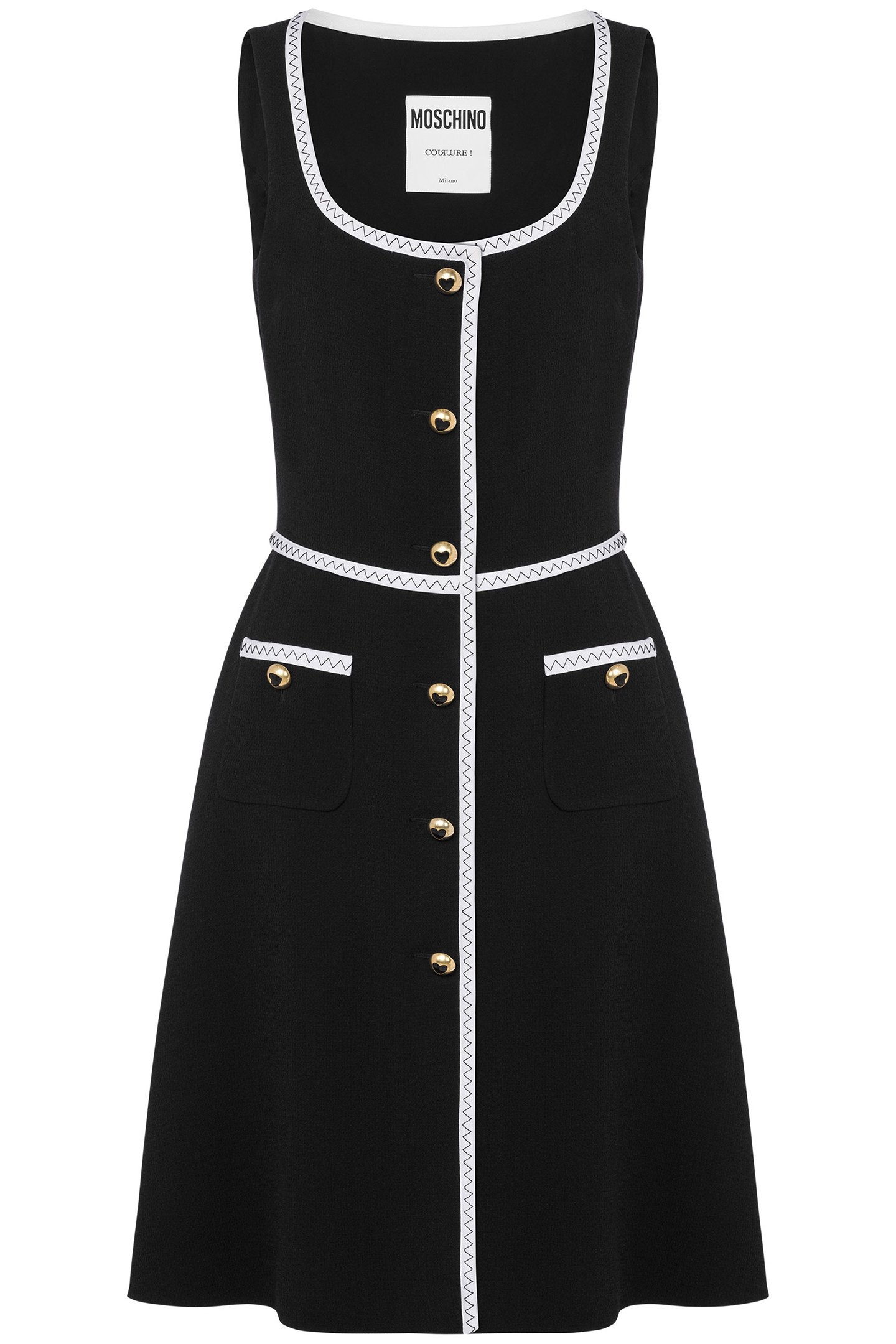 GOLD HEART BUTTONS DRESS BLACK 3