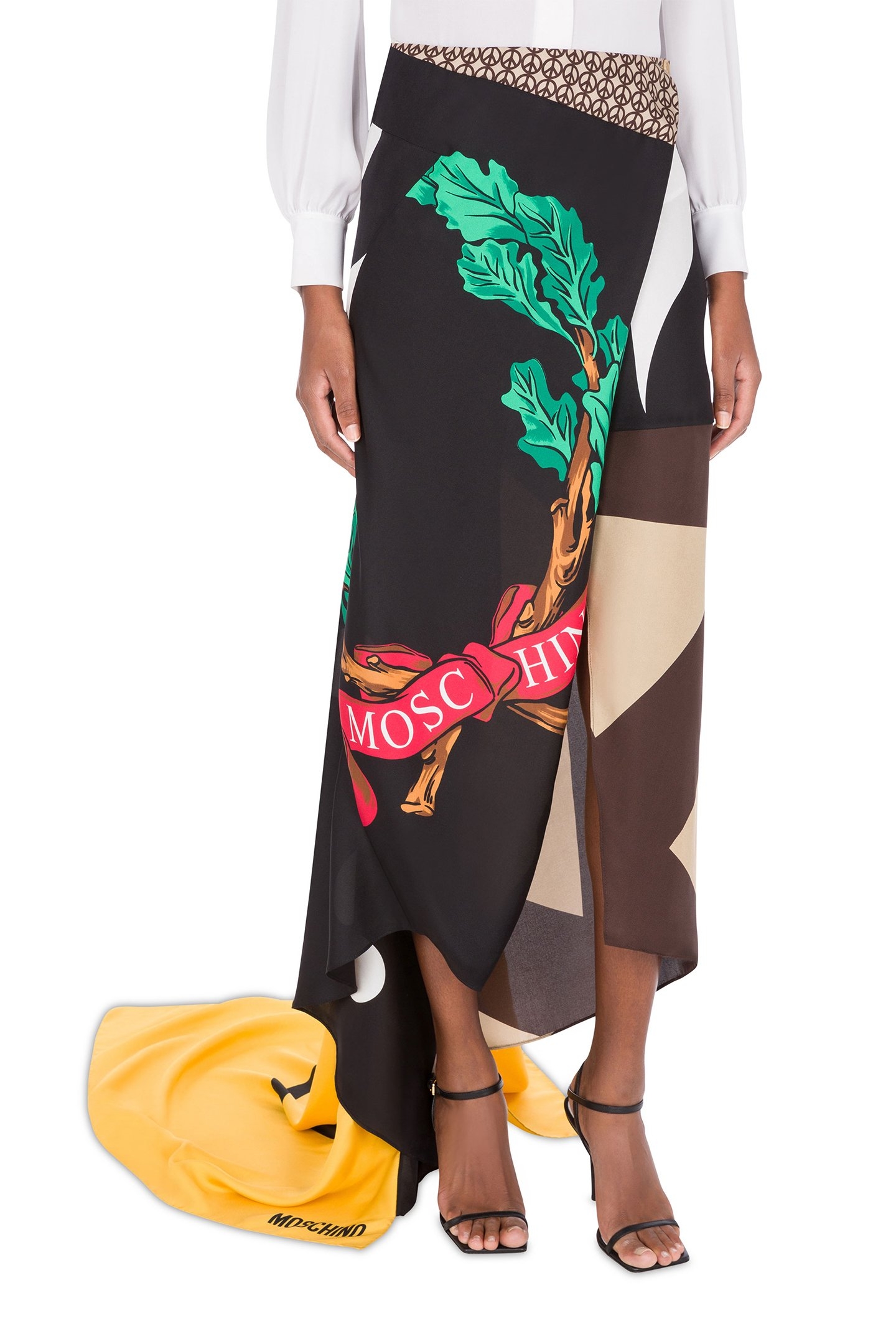 PATCHWORK SILK TWILL SKIRT MULTICOLOR 1