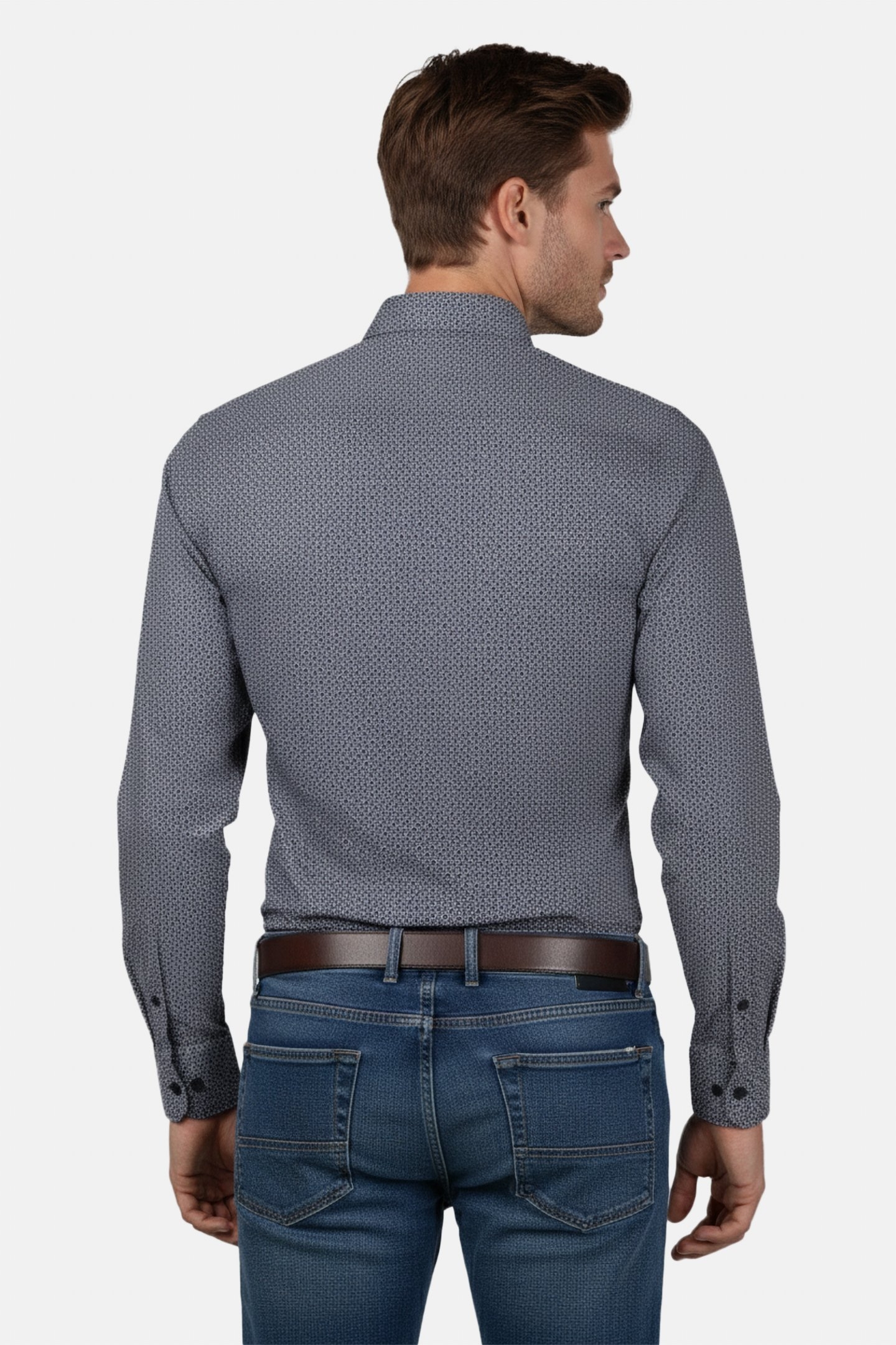 LS MOSAIC GEO COT SHIRT BLACK 2