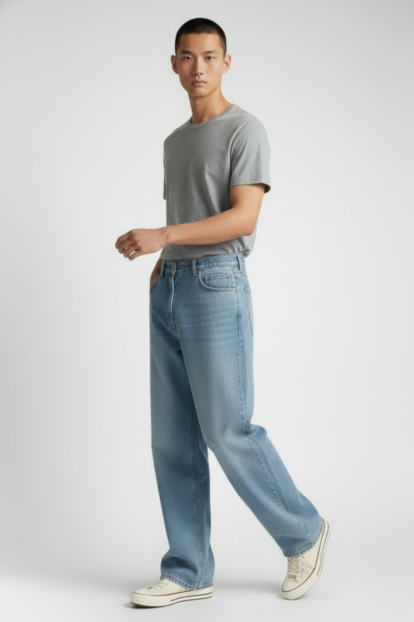 CUSTOM S/S TEE MEDIUM GREY MELANGE 1