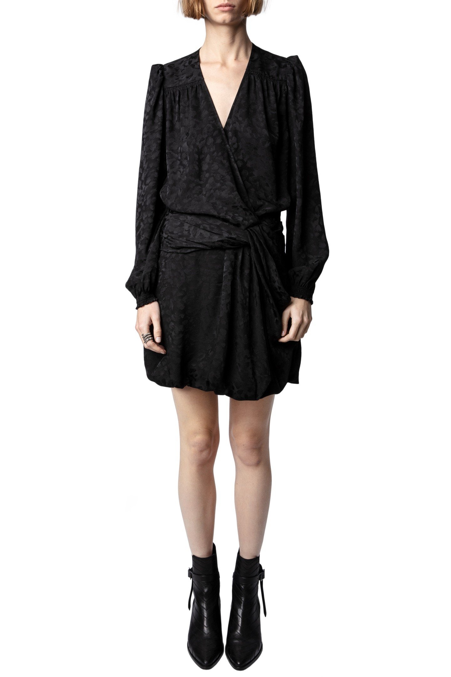 RECOL JACQUARD LEO DRESS NOIR 1