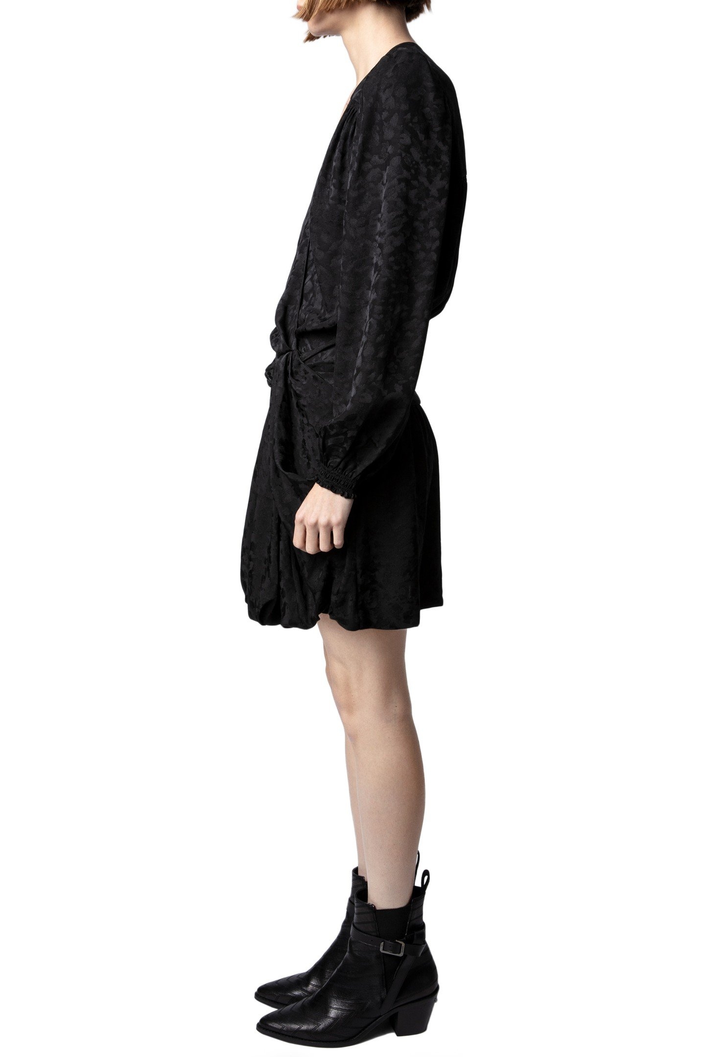 RECOL JACQUARD LEO DRESS NOIR 3
