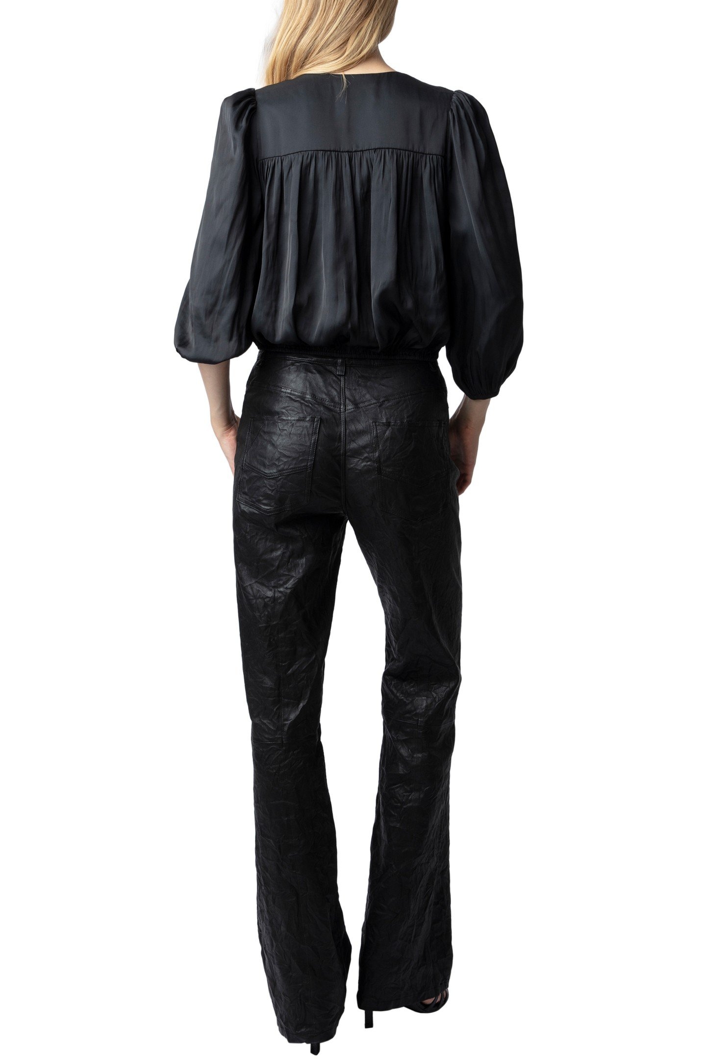 TYFON SATIN CROPPED TOP NOIR 3