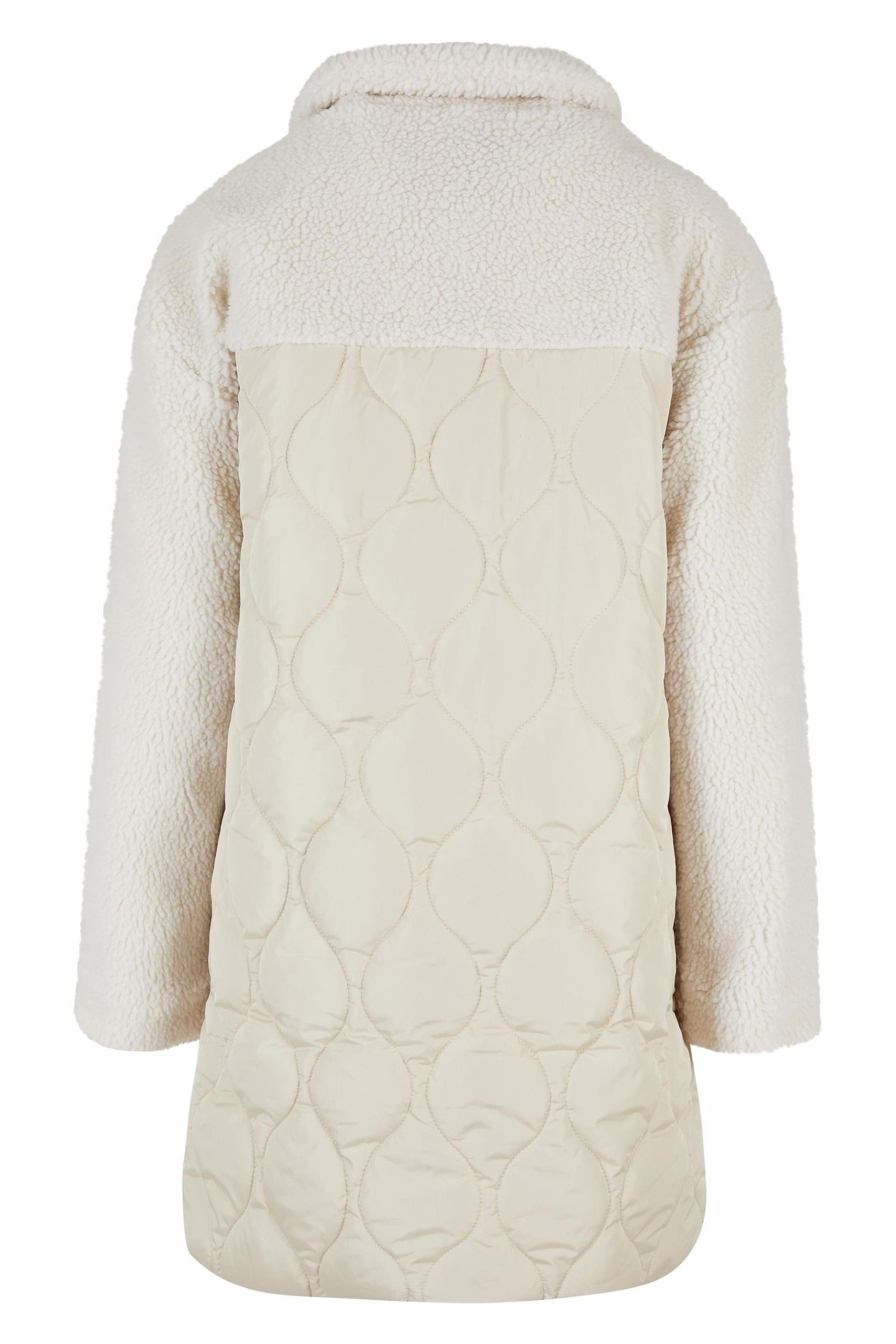 OVERSIZED SHERPA QUILTED COAT SOFTSEAGRASS/WHITESAND 2