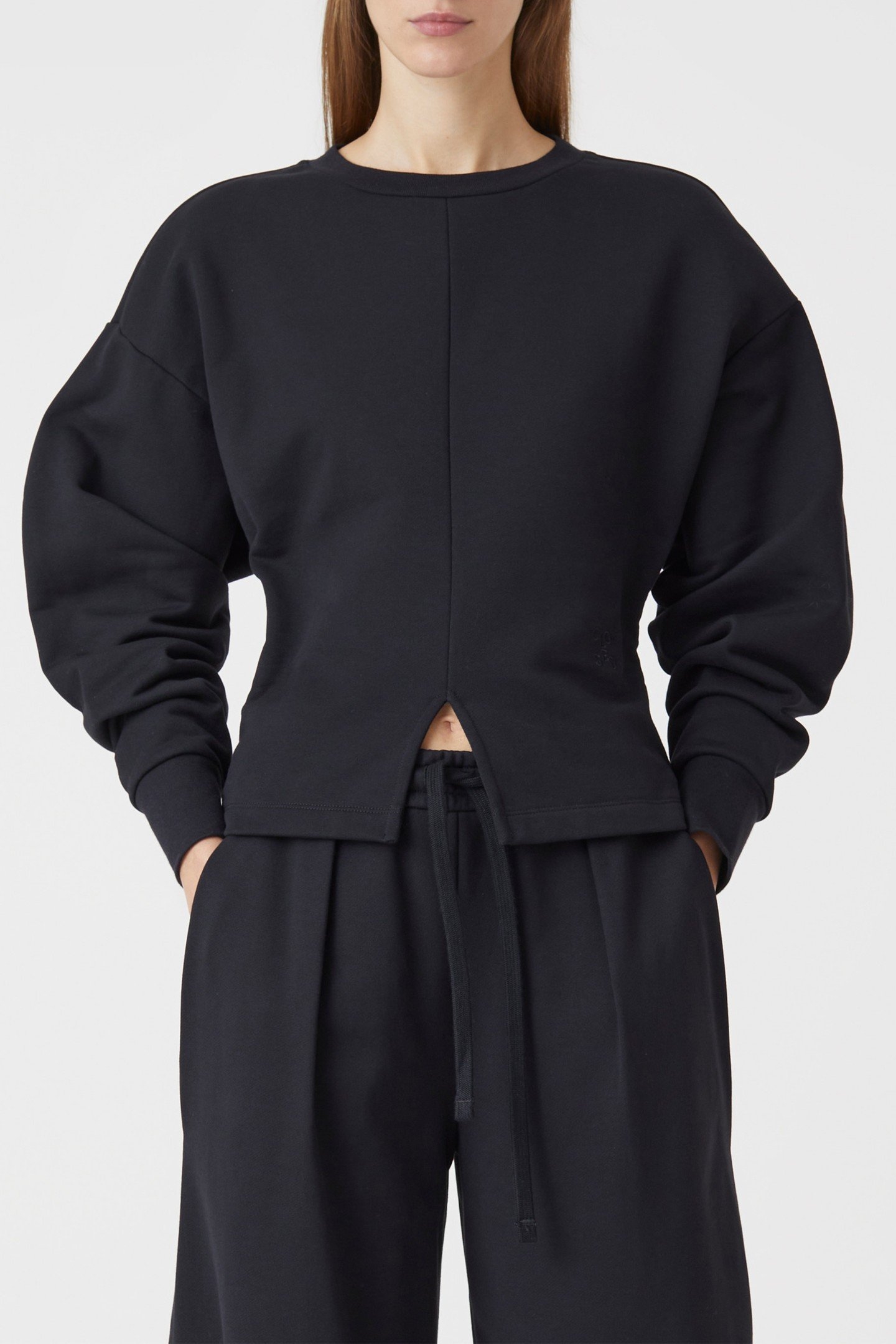 CREW NECK LONG SLEEVE T-SHIRTS BLACK 1