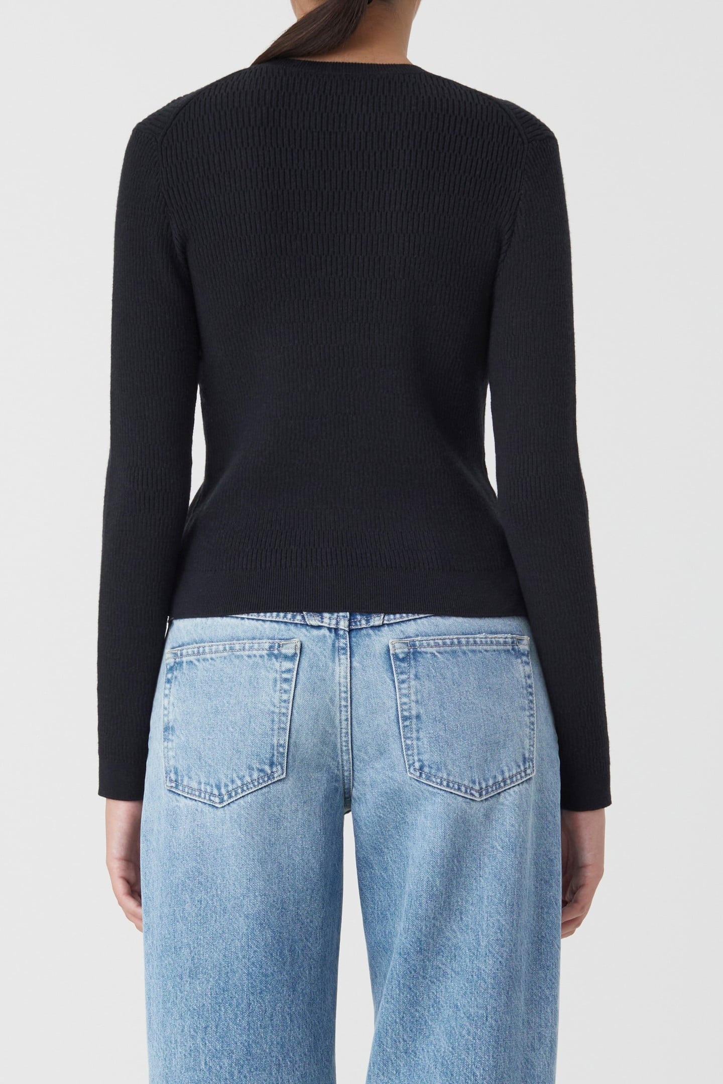 CROPPED CARDIGAN LONG SLEEVE KNITS BLACK 4