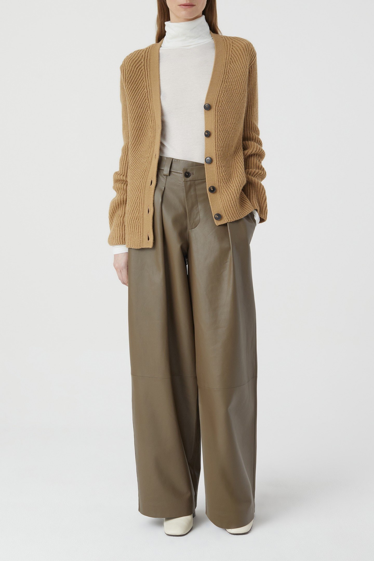 V CARDIGAN LONG SLEEVE KNITS DRIED TABACO 4