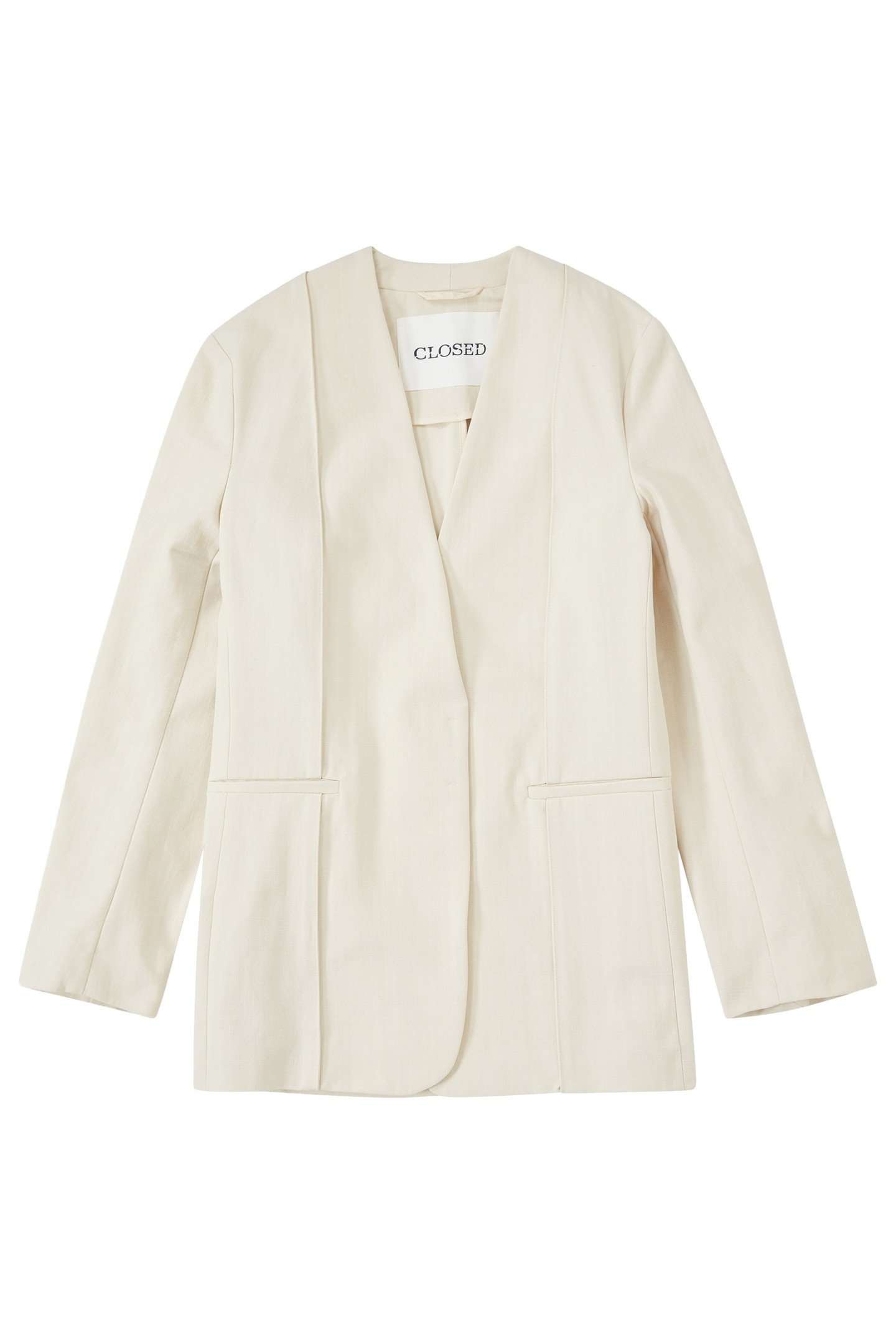 COLLARLESS BLAZER IVORY 4