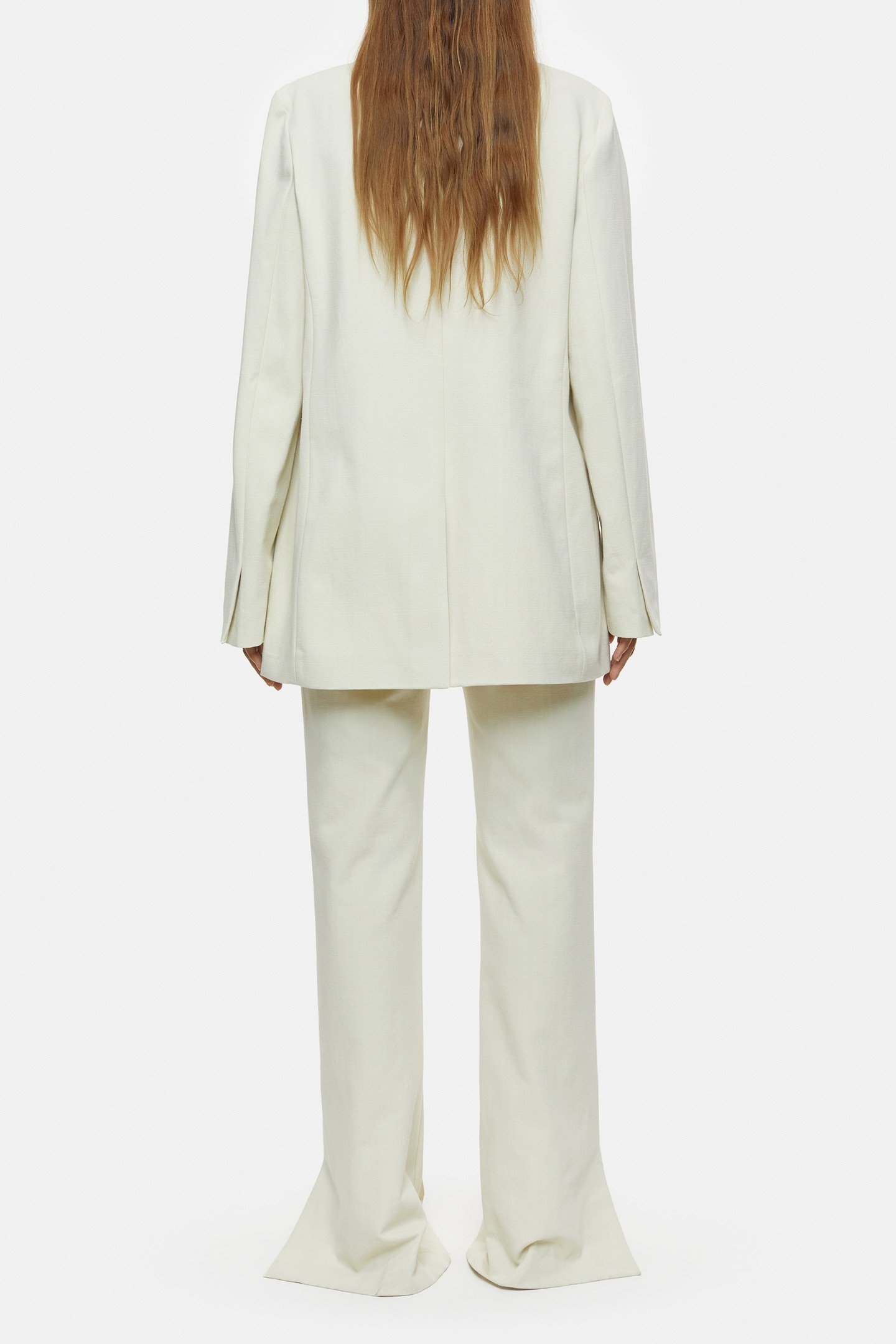 COLLARLESS BLAZER IVORY 3