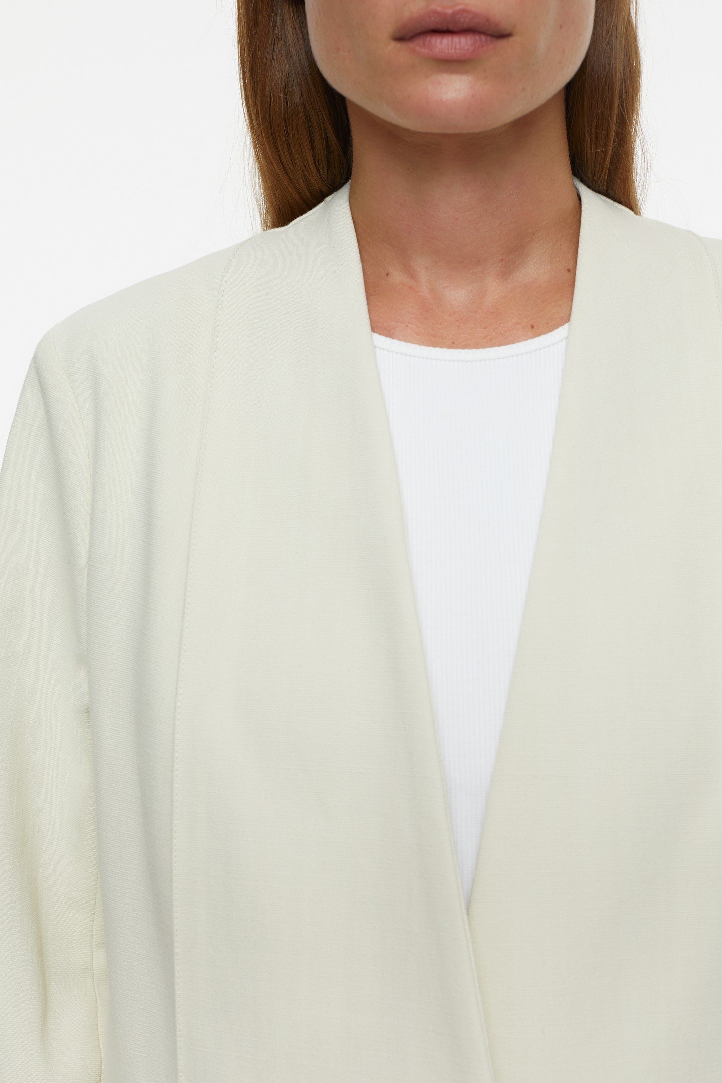 COLLARLESS BLAZER IVORY 6
