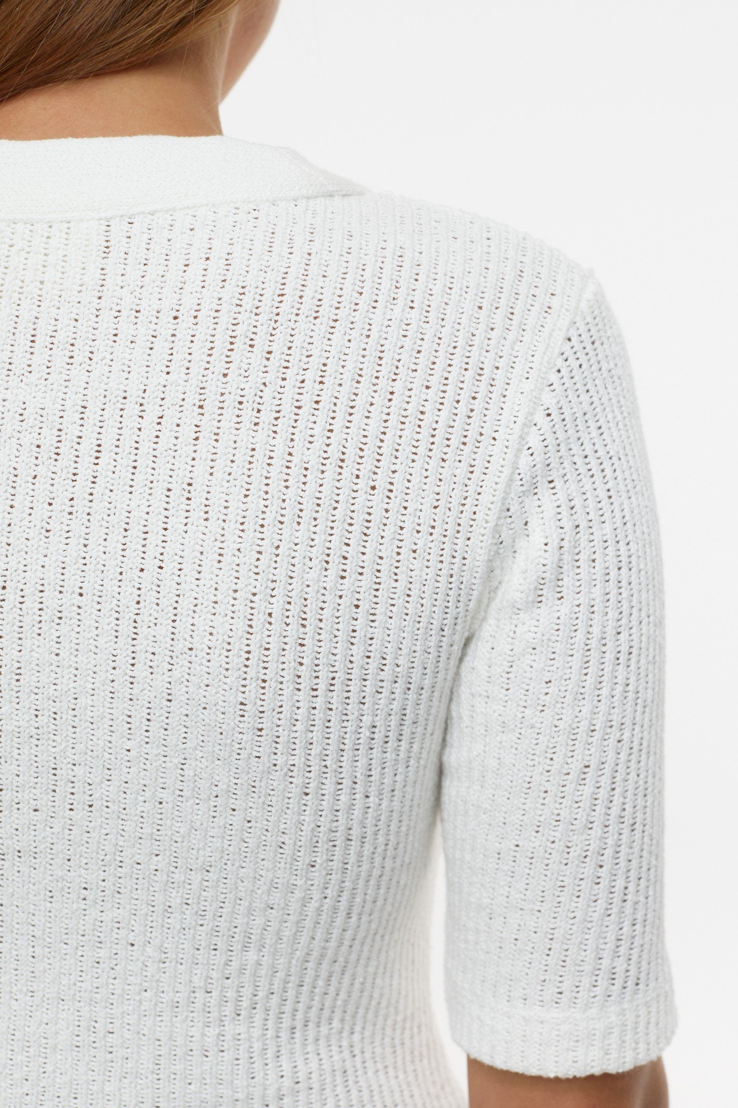 HALF PLACKET V NECK T-SHIRTS IVORY 5