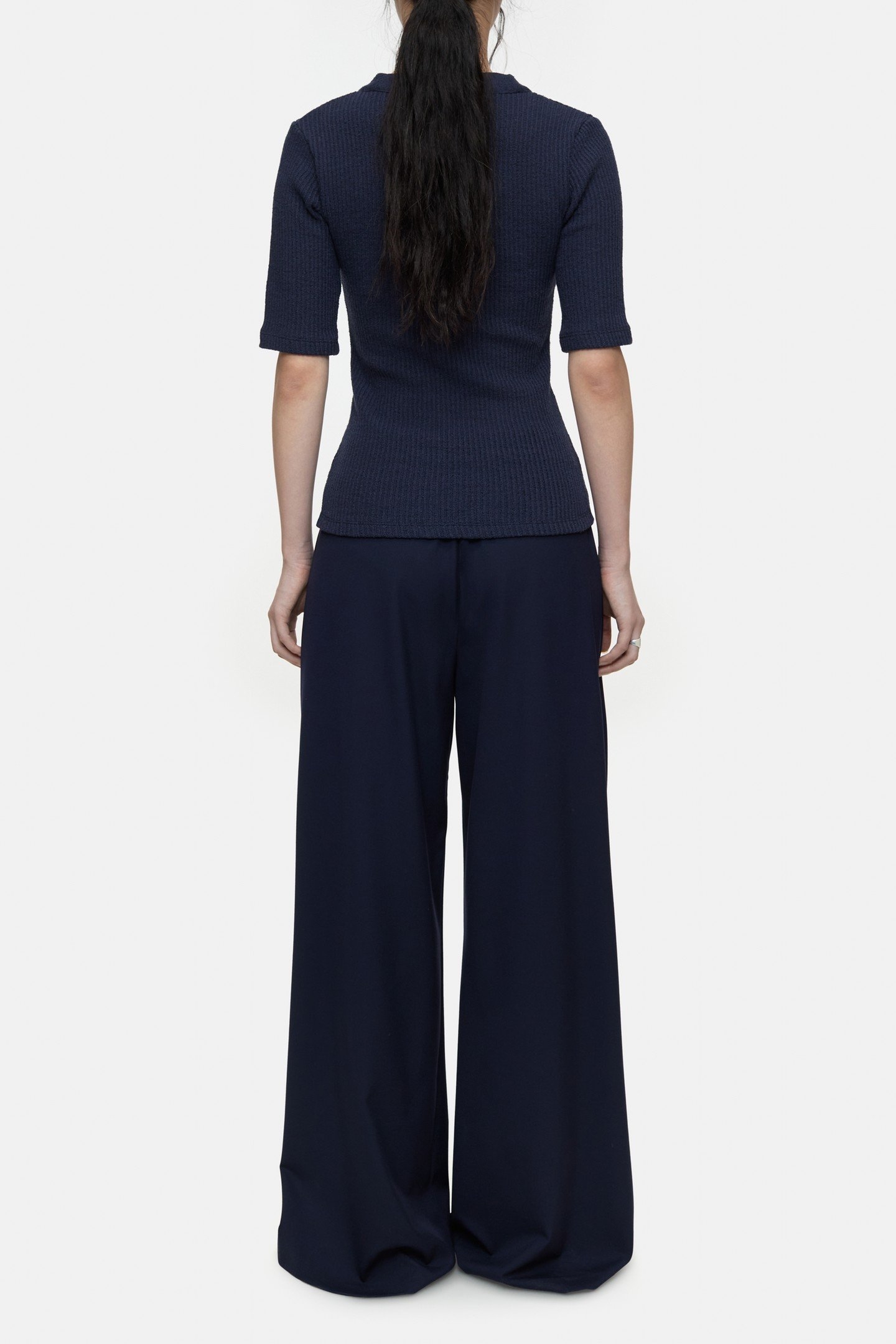 HALF PLACKET V NECK T-SHIRTS DARK NIGHT 4