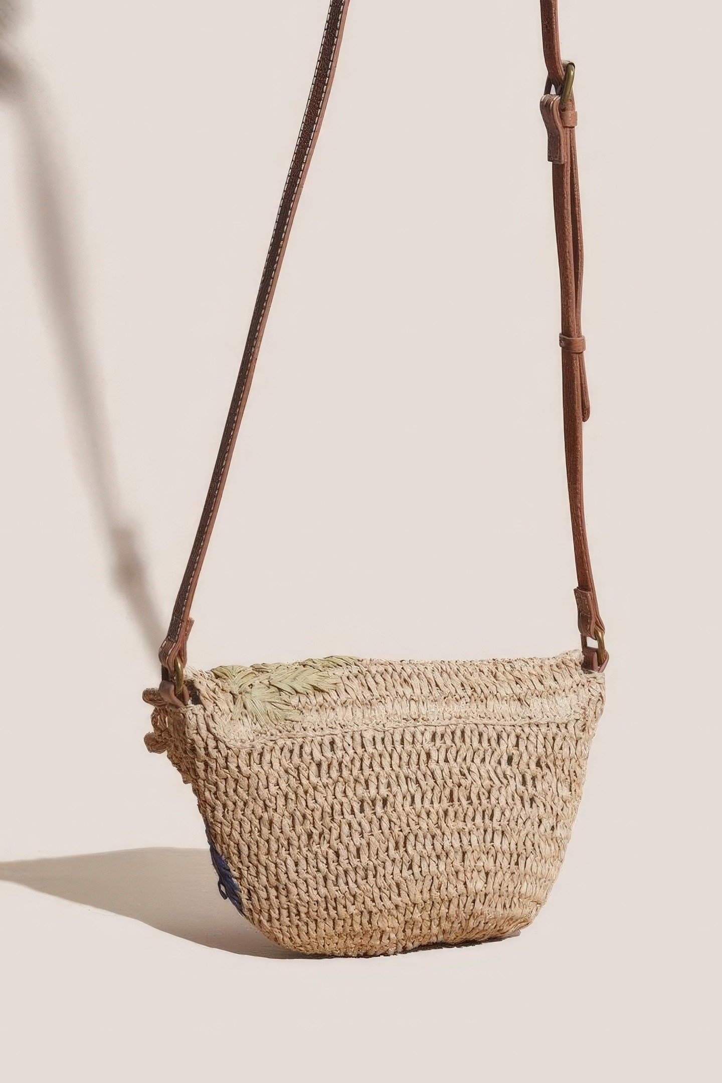 FLOWER STRAW MINI CROSSBODY NATURAL MULTI 5