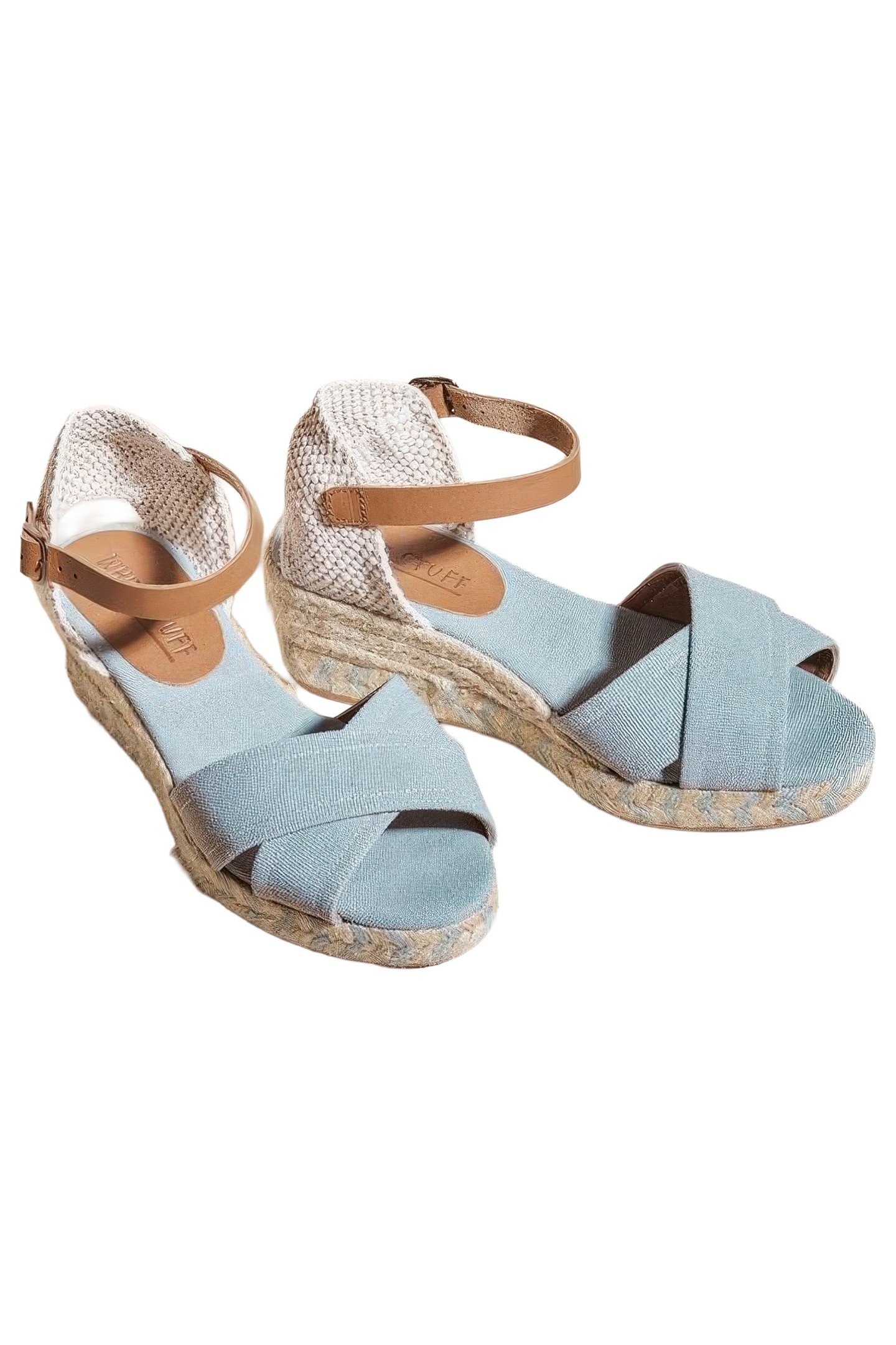 ESPADRILLE CANVAS OPEN WEDGE CHAMBRAY BLUE 3