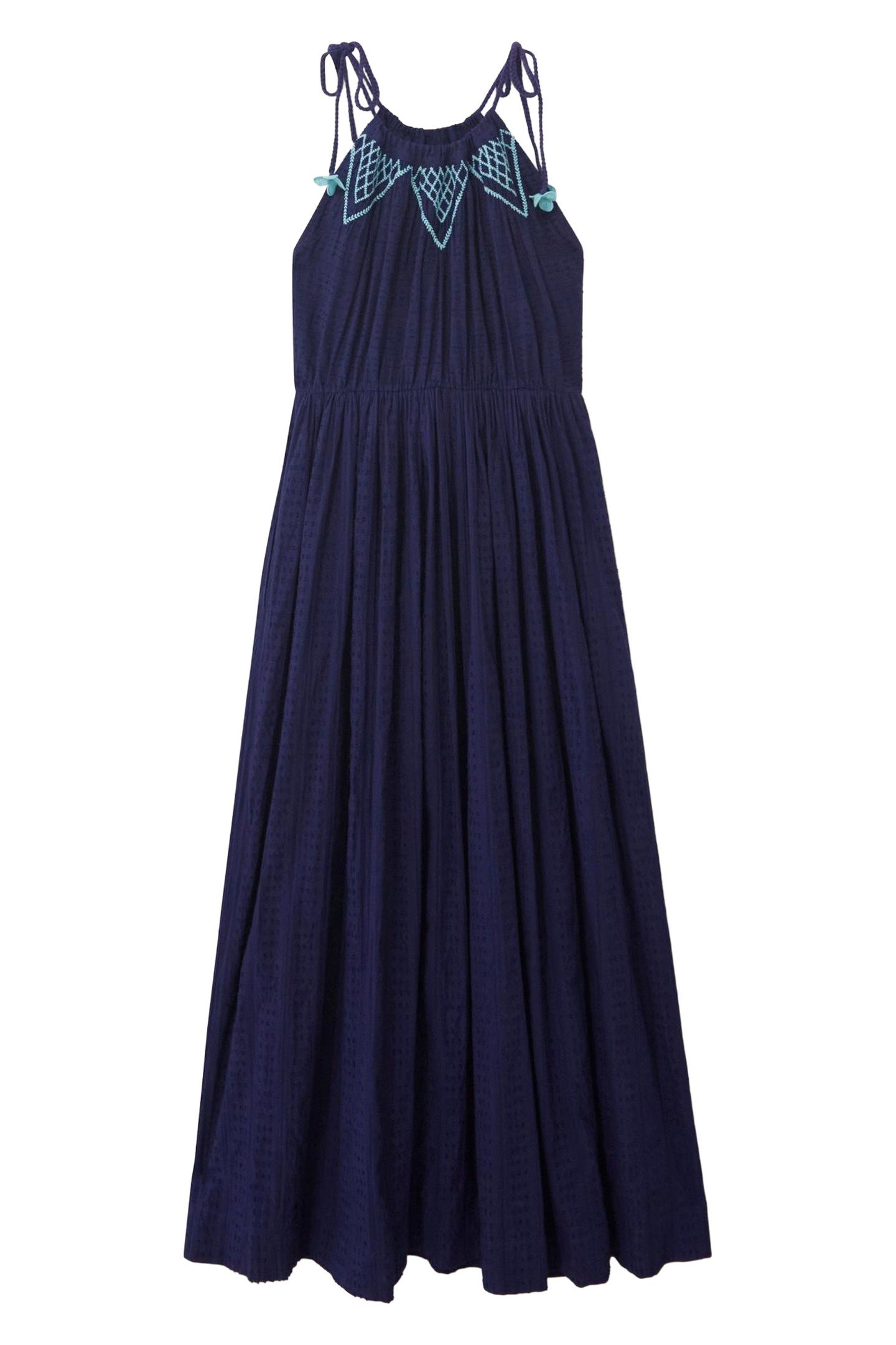 LULEE COTTON MAXI DRESS NAVY MULTI 3