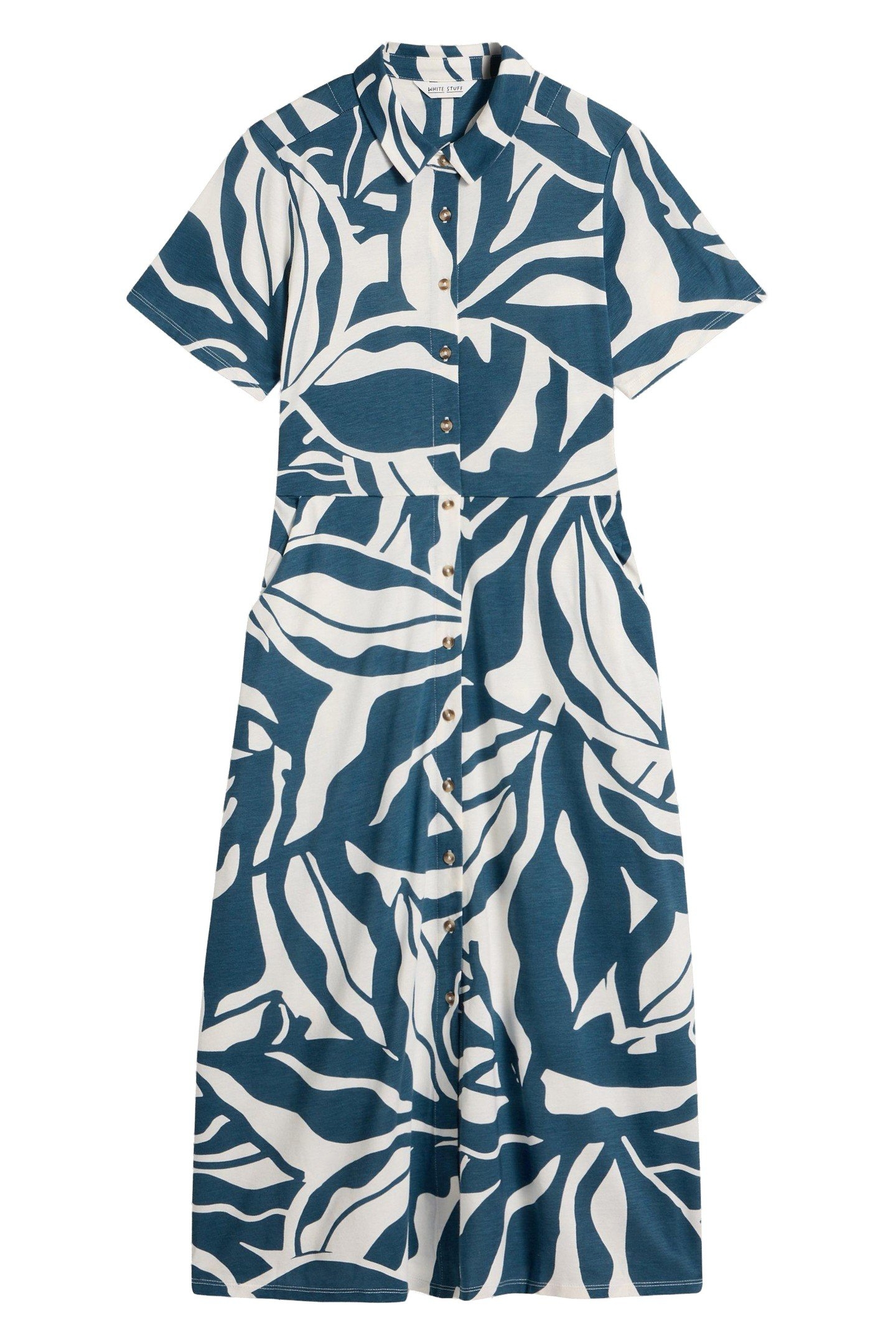 RUA JERSEY SHIRT DRESS NAVY PRINT 3