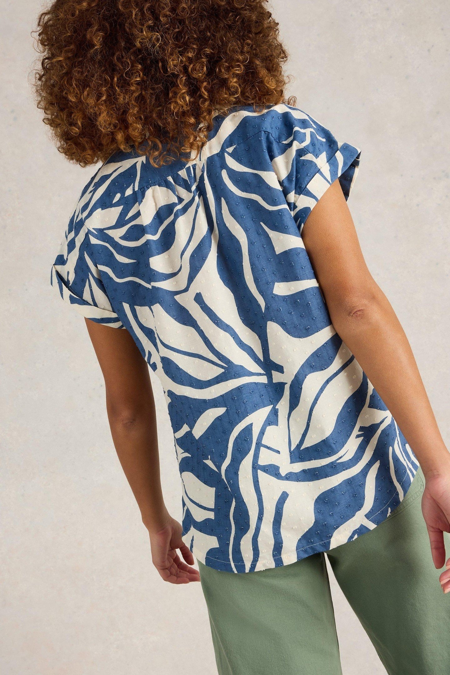 ELLIE ORGANIC COTTON SHIRT NAVY PRINT 2