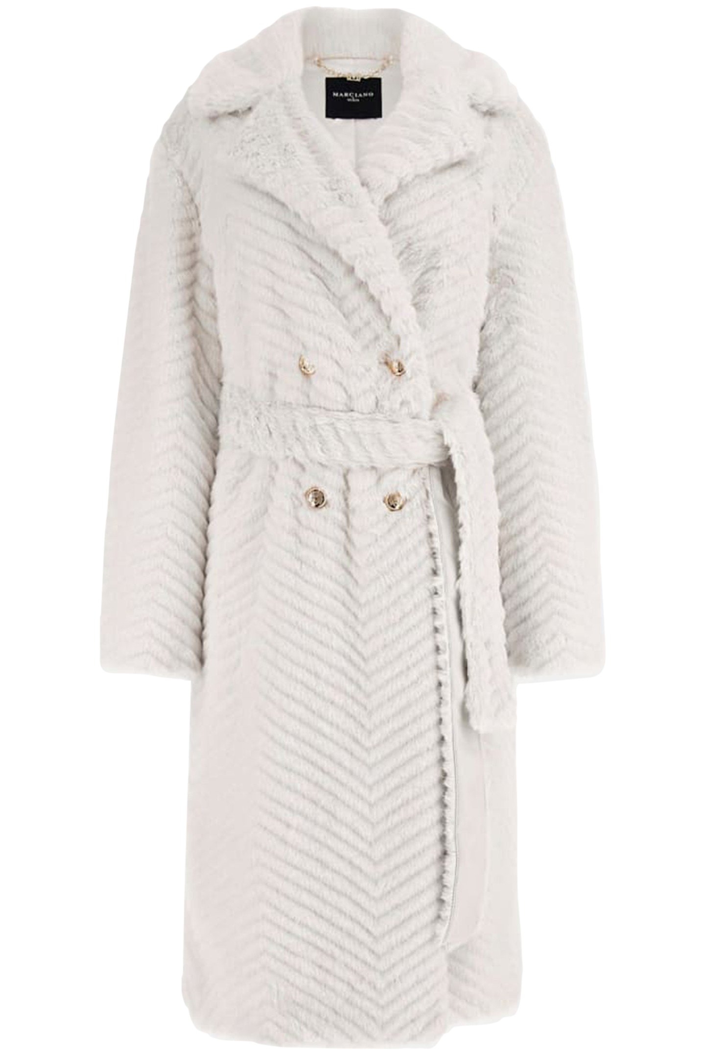 CLAIRE LONG COAT FAUX FUR PALE PEARL MULTI 4