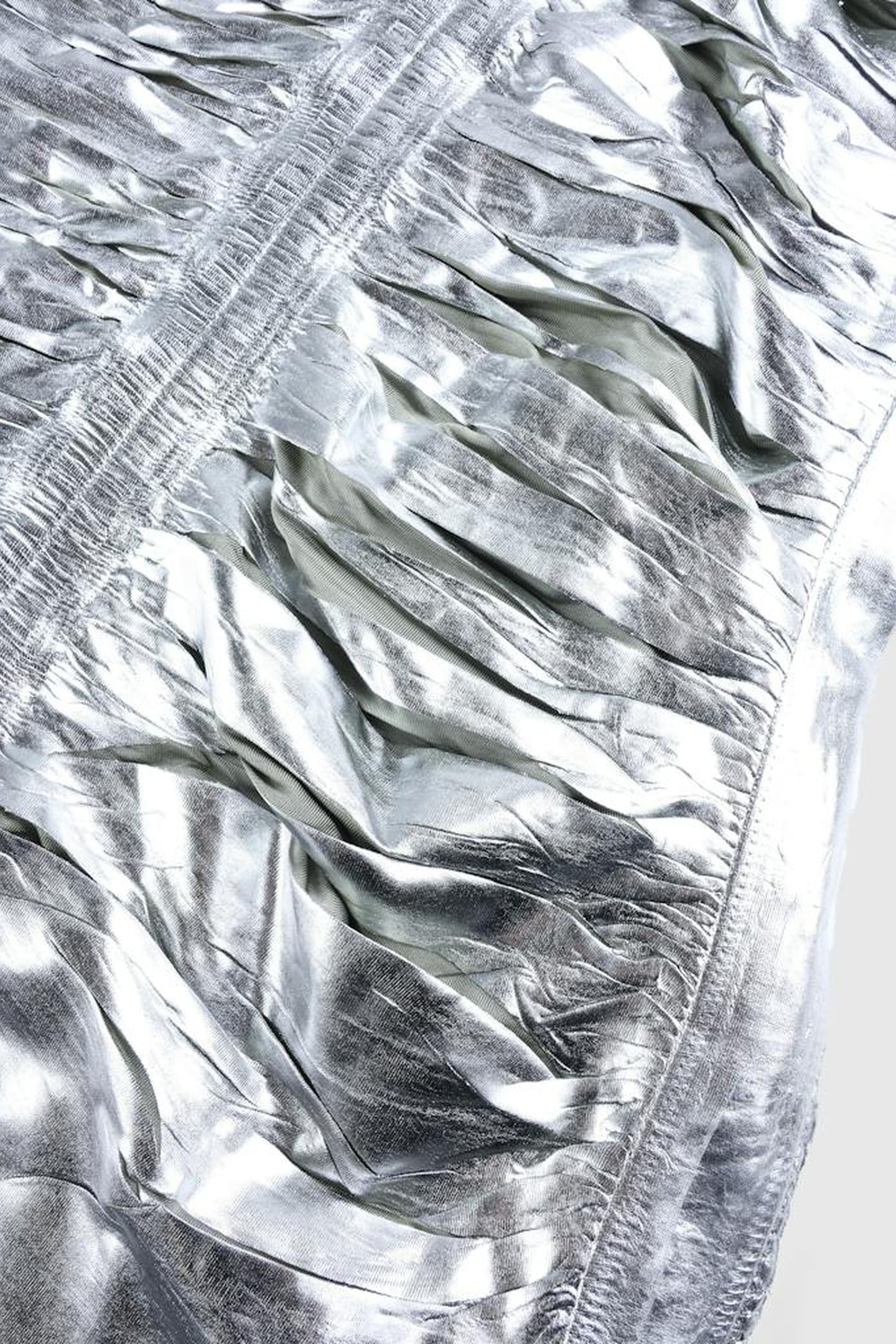 DIESEL – D-IAMANTE GATHERED MINI DRESS SILVER 5